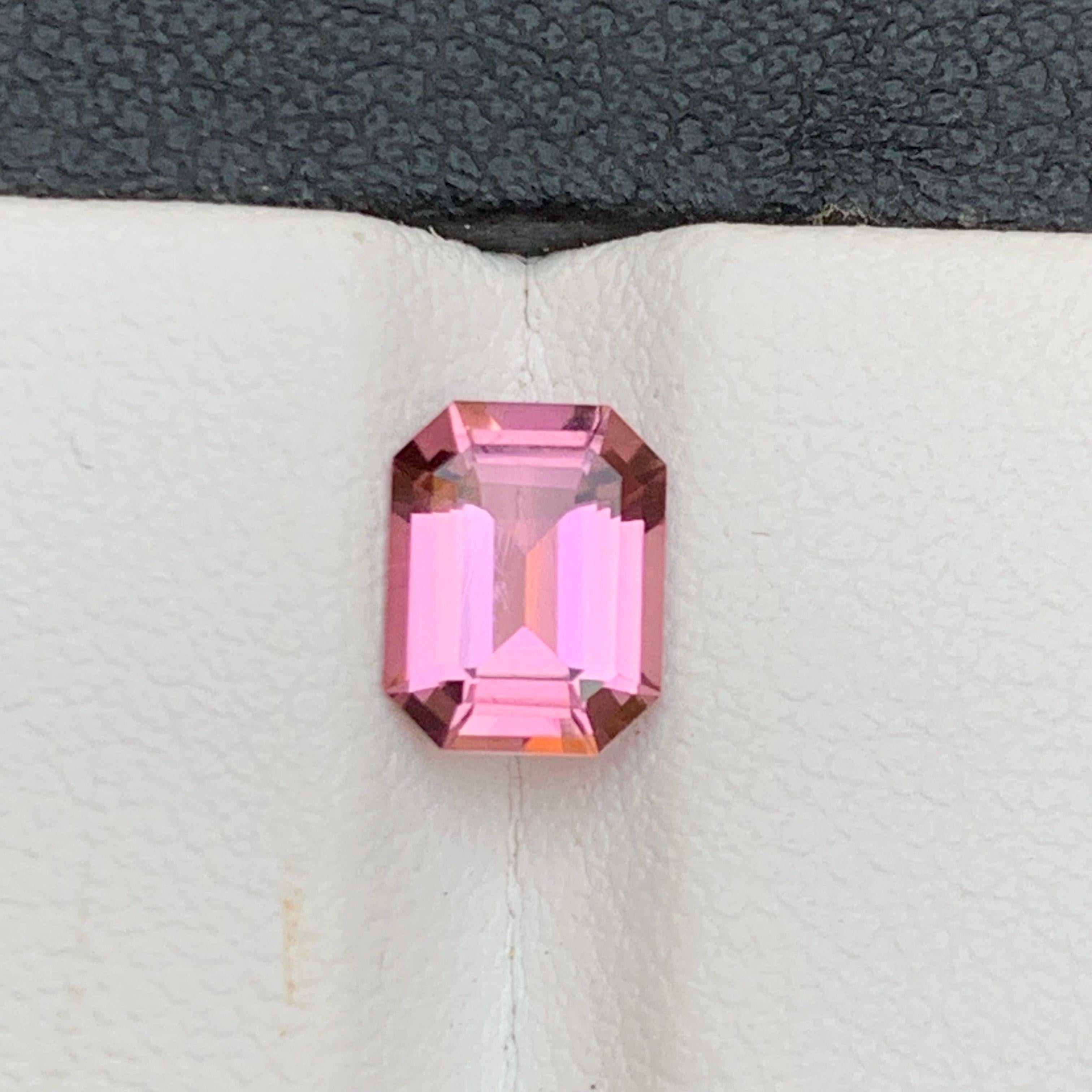 Bague bulle Gum Pink Natural Tourmaline Gemstone 1,20Ct Cut for Jewelry en vente 5