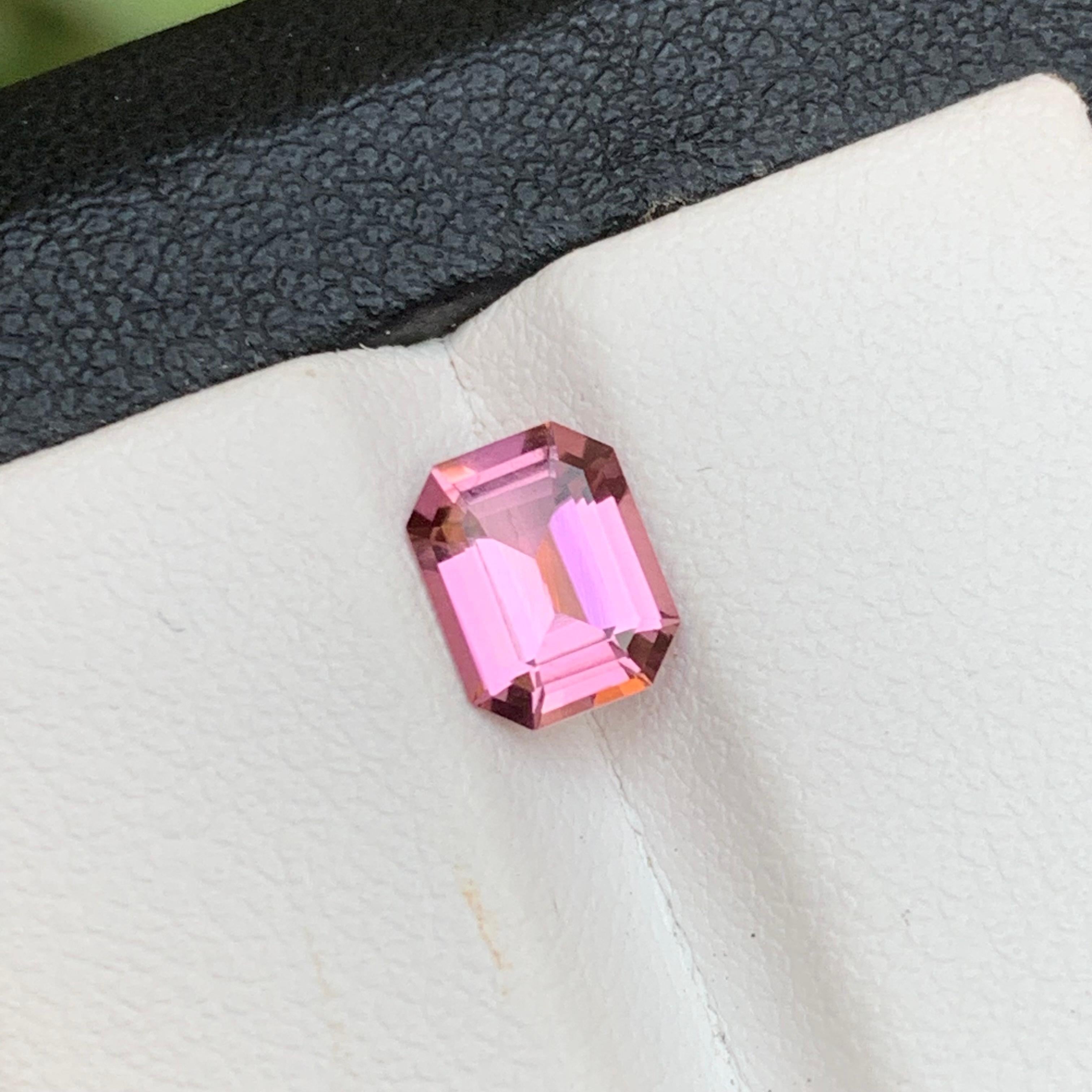 Contemporain Bague bulle Gum Pink Natural Tourmaline Gemstone 1,20Ct Cut for Jewelry en vente