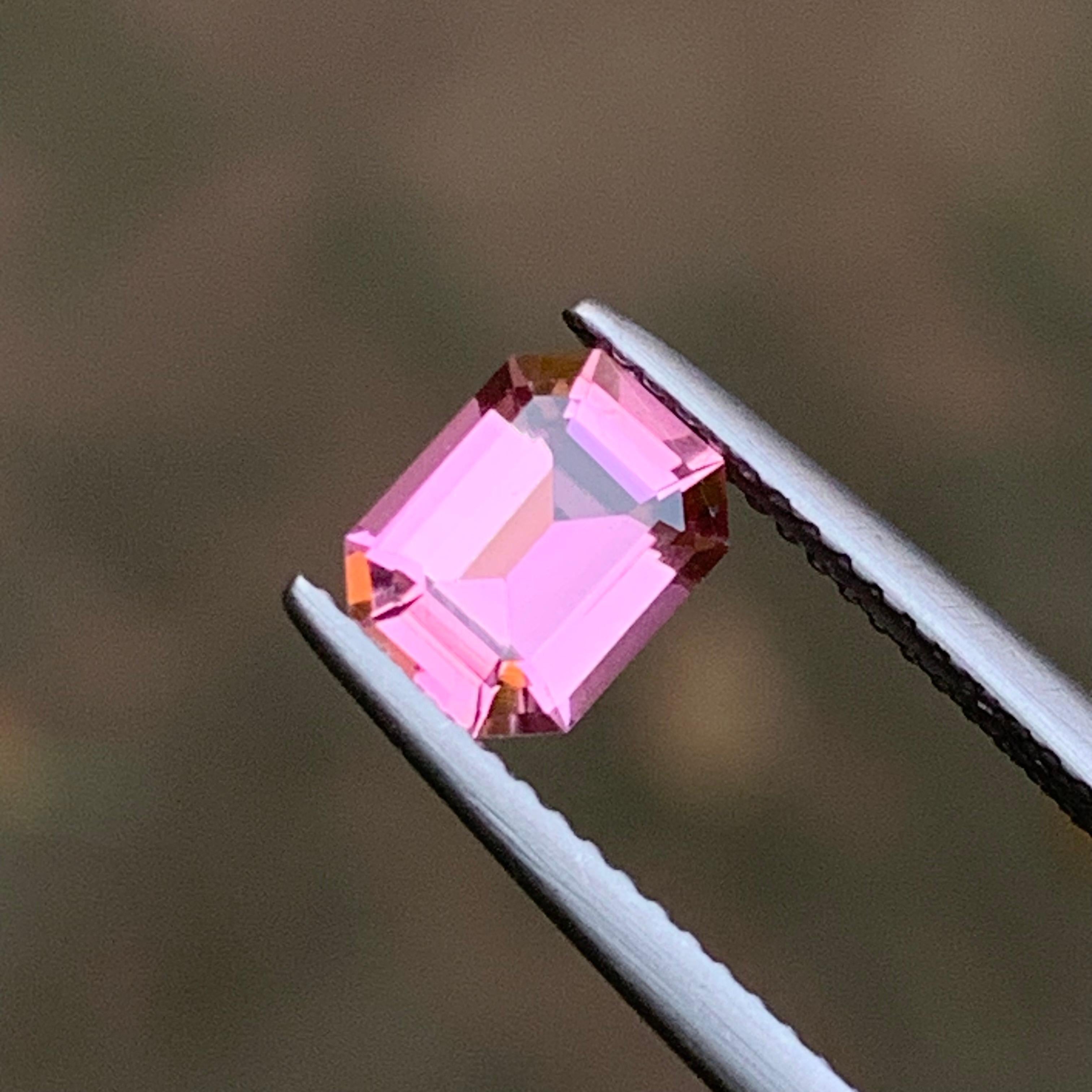 Bague bulle Gum Pink Natural Tourmaline Gemstone 1,20Ct Cut for Jewelry Unisexe en vente