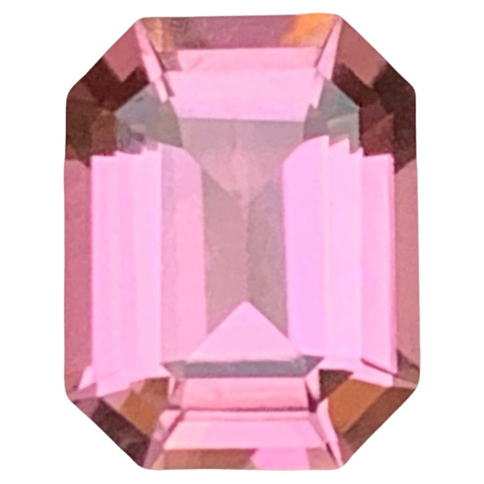 Bubble Gum Pink Natural Tourmaline Ring Gemstone 1.20Ct Emerald Cut for Jewelry