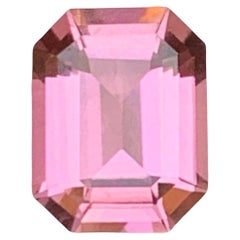 Bubble Gum Pink Natural Tourmaline Ring Gemstone 1.20Ct Emerald Cut for Jewelry