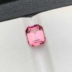 Bubble Gum Pink Natural Tourmaline Ring Gemstone 2.10 Ct Octagonal Emerald Cut
