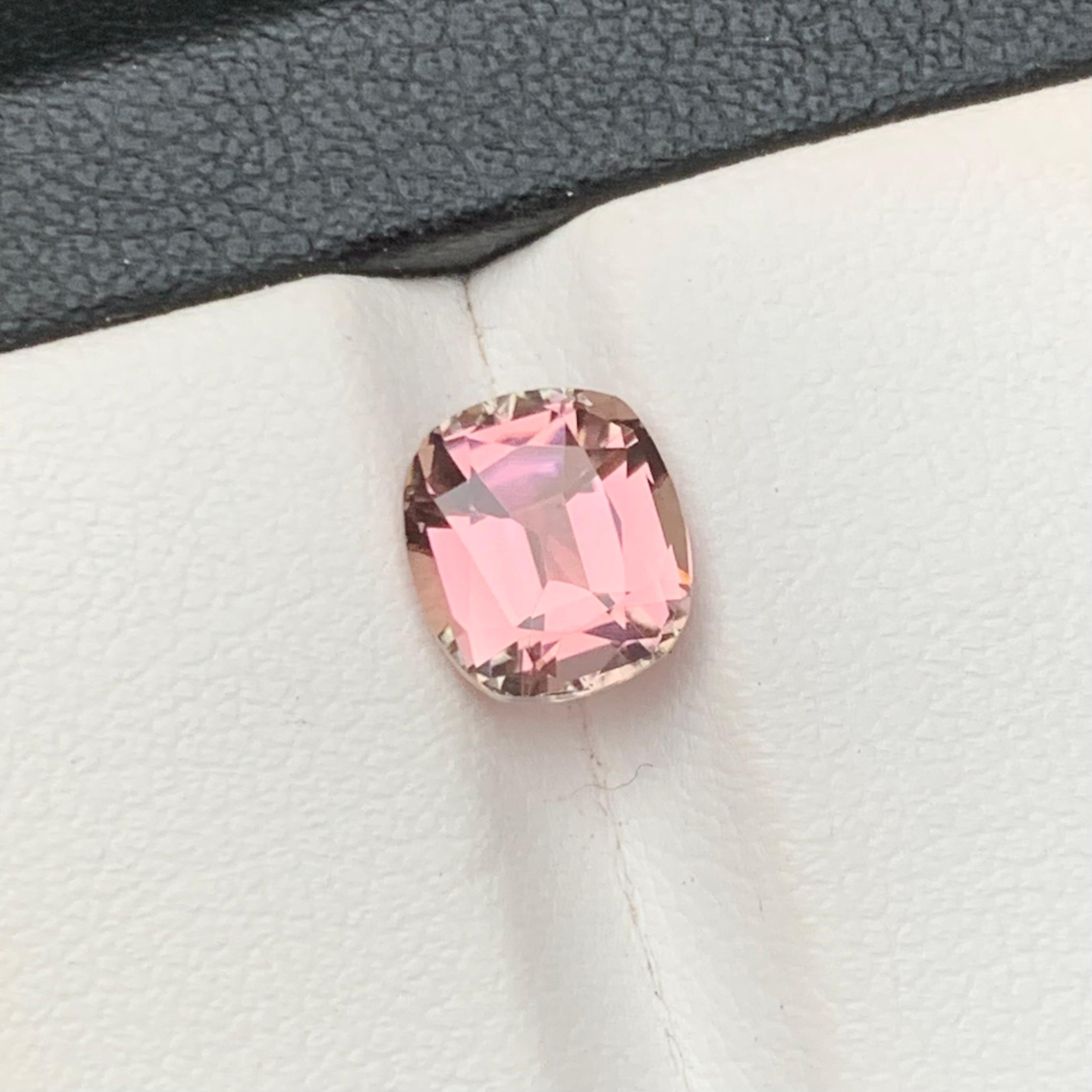 Bubble Gum Pink Natural Tourmaline Ring Loose Gemstone 1.95 Ct Cushion Cut-Jewel For Sale 5