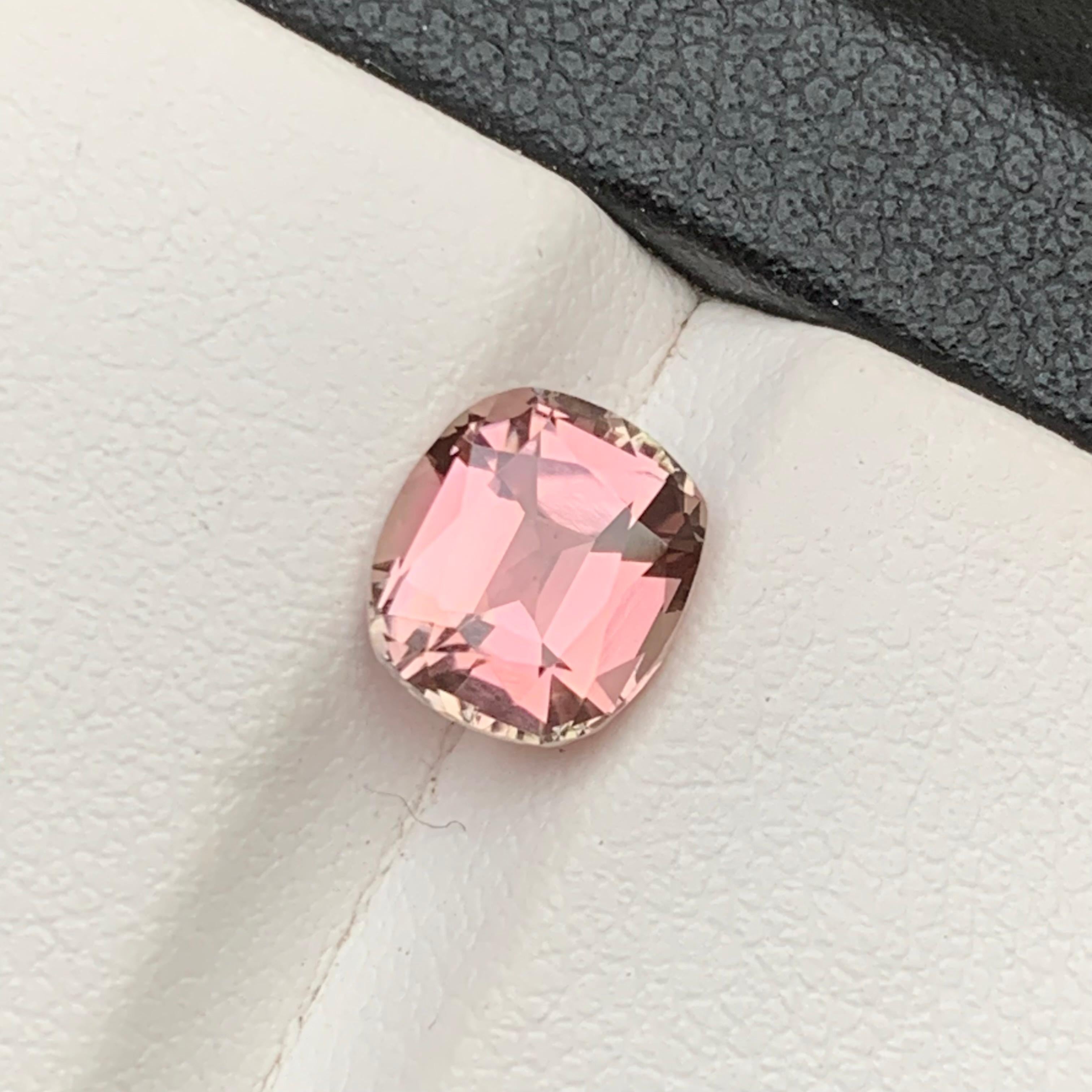 Bubble Gum Pink Natural Tourmaline Ring Loose Gemstone 1.95 Ct Cushion Cut-Jewel For Sale 6