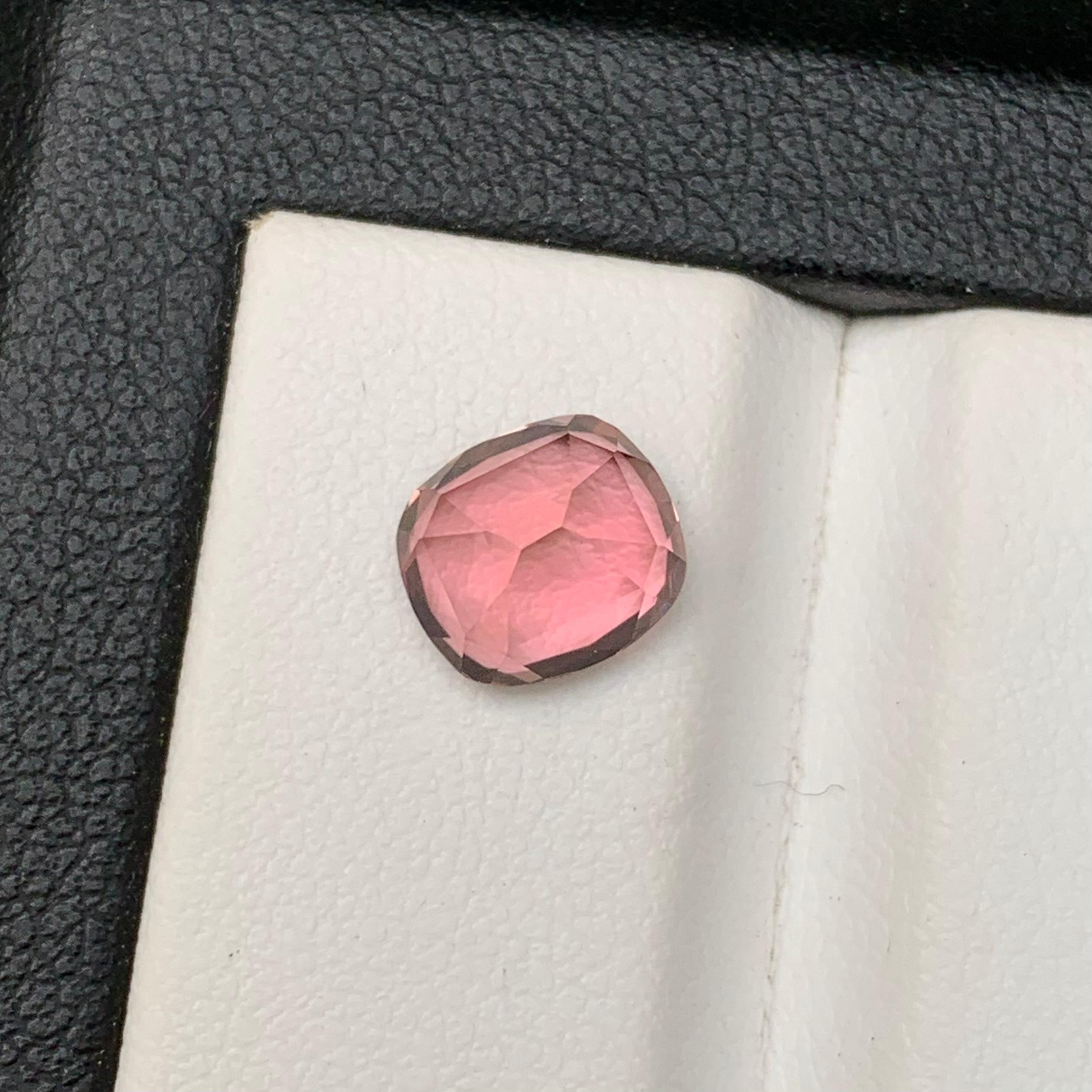 Bubble Gum Pink Natural Tourmaline Ring Loose Gemstone 1.95 Ct Cushion Cut-Jewel For Sale 1