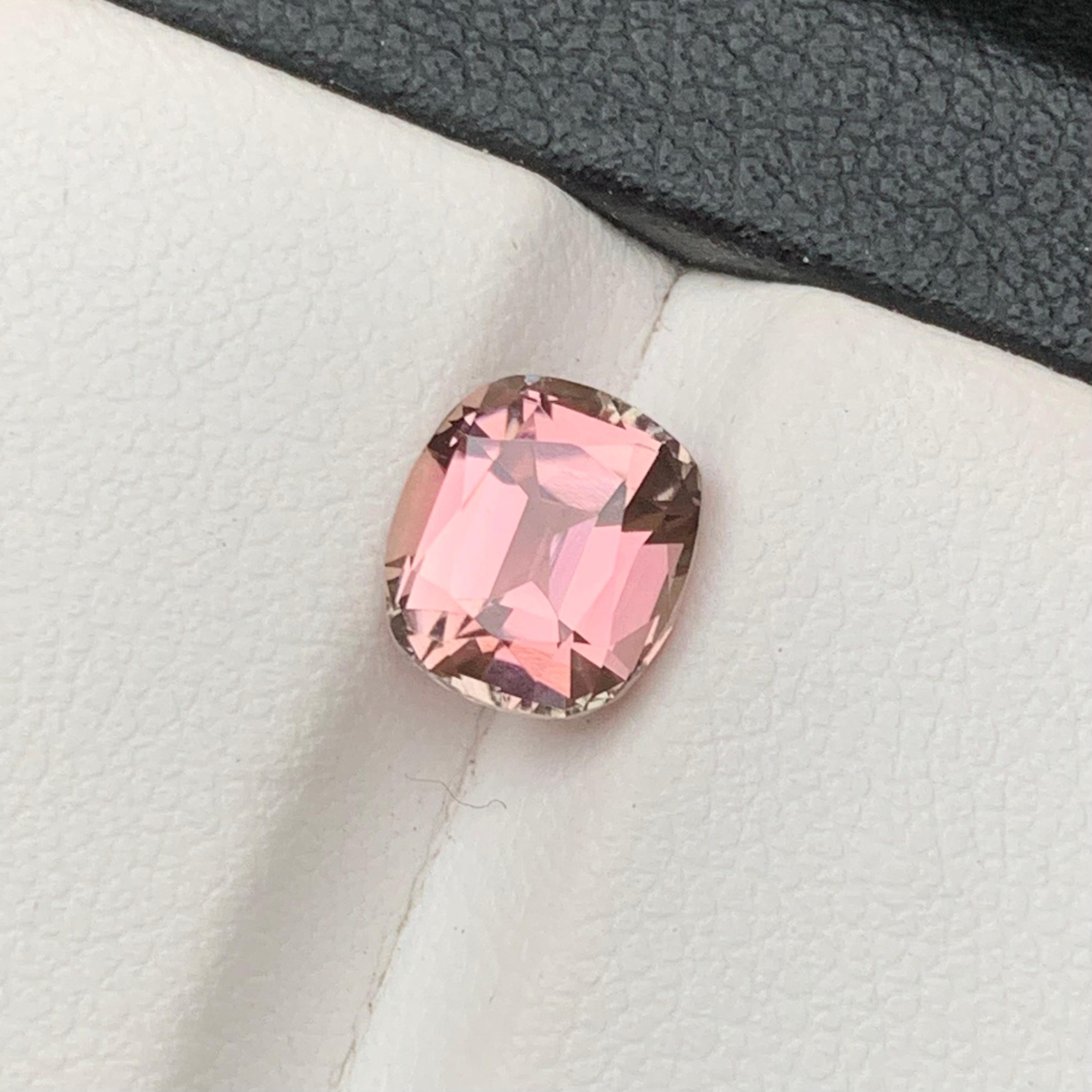 Bubble Gum Pink Natural Tourmaline Ring Loose Gemstone 1.95 Ct Cushion Cut-Jewel For Sale 2