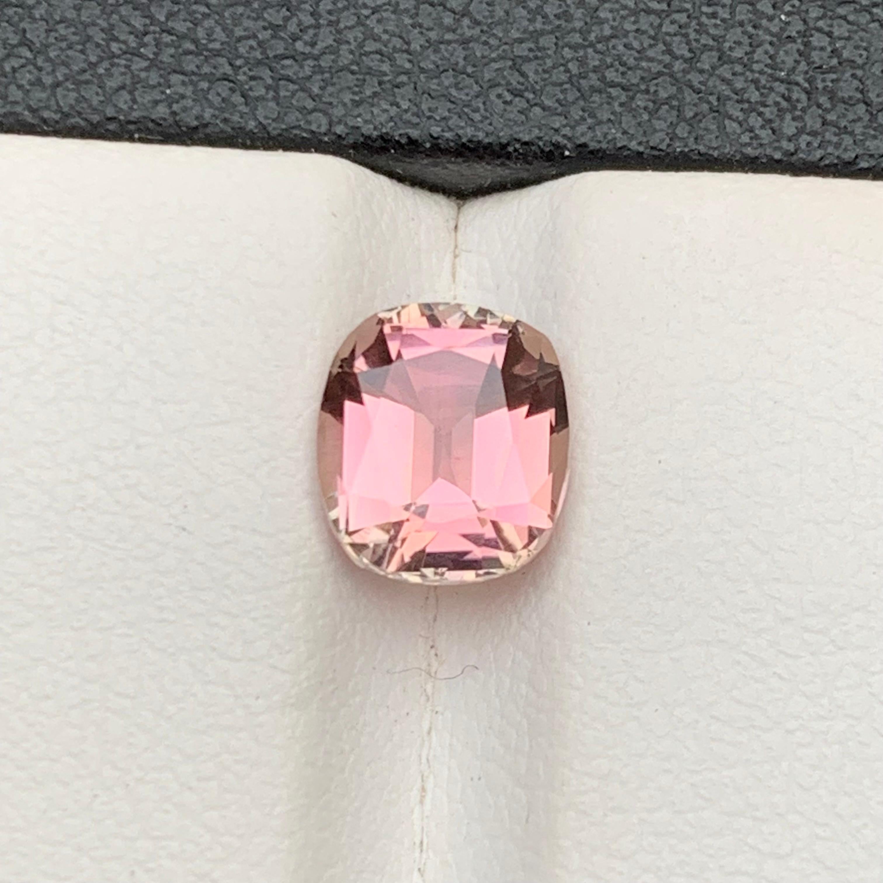 Bubble Gum Pink Natural Tourmaline Ring Loose Gemstone 1.95 Ct Cushion Cut-Jewel For Sale 3
