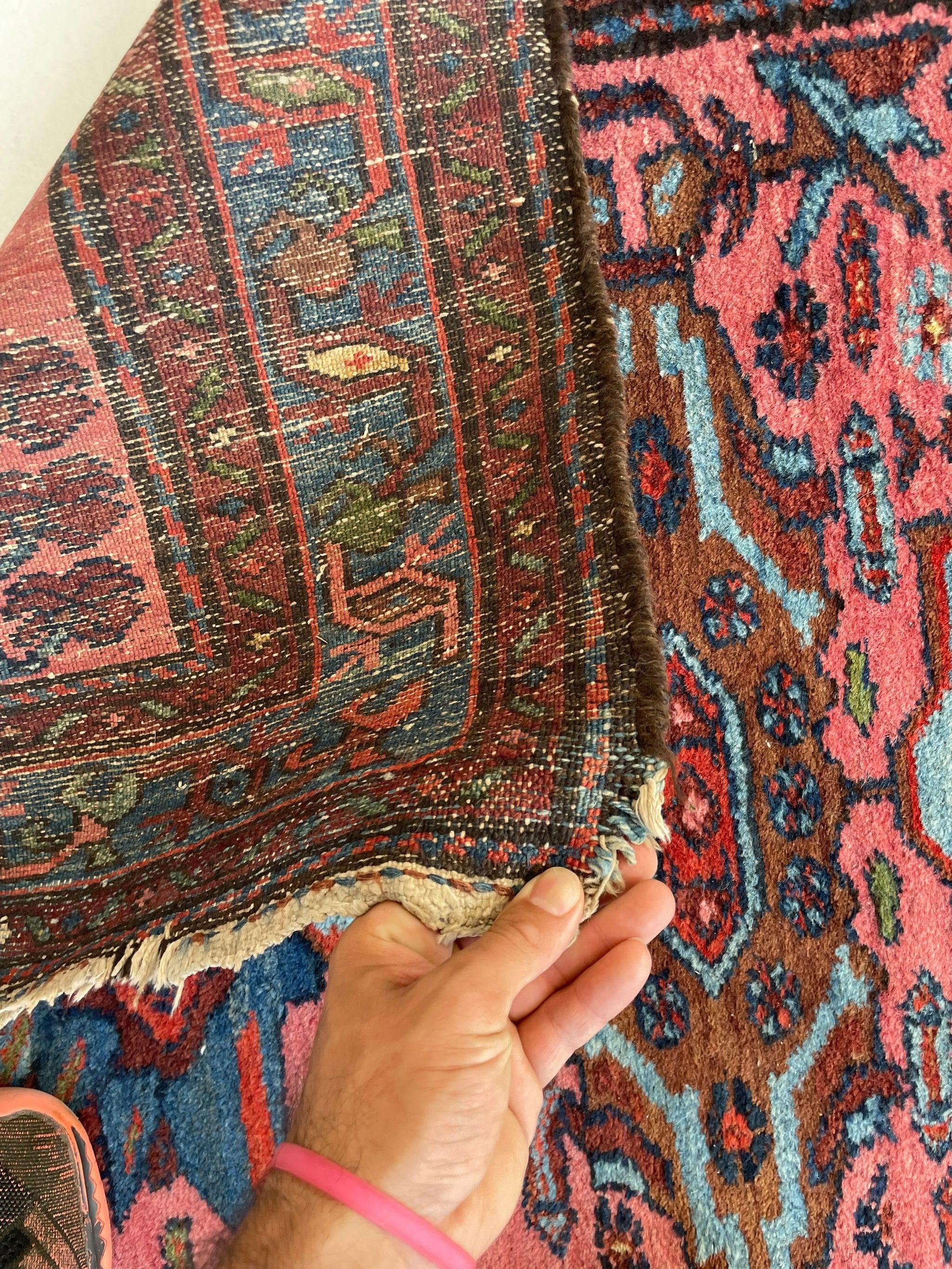 Bubble Gum - Salmon Pink Antique Rug, c.1940 In Good Condition For Sale In Milwaukee, WI