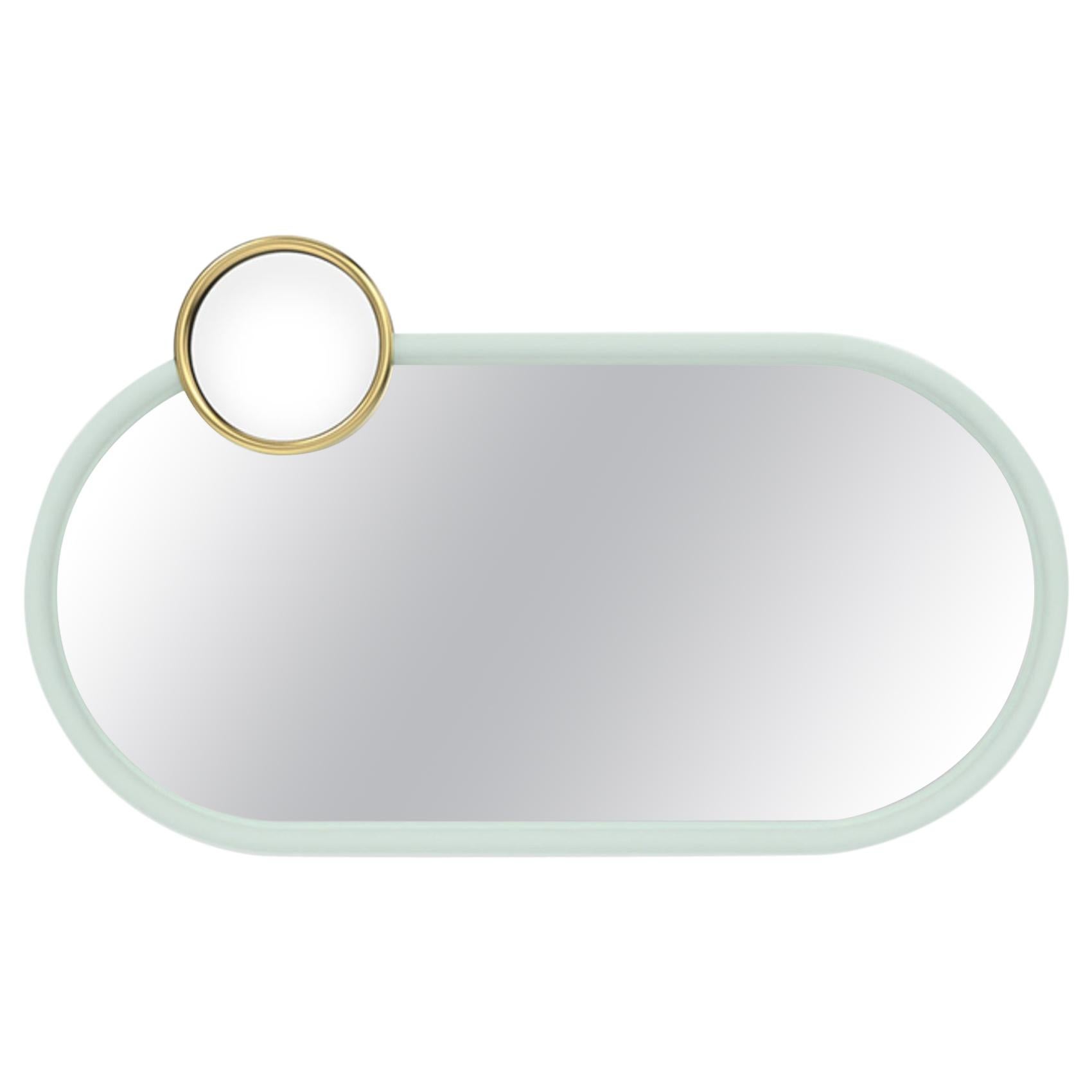Bubble Gum Small Mirror in Velvet and LED Light by Circu Magical Furniture For Sale