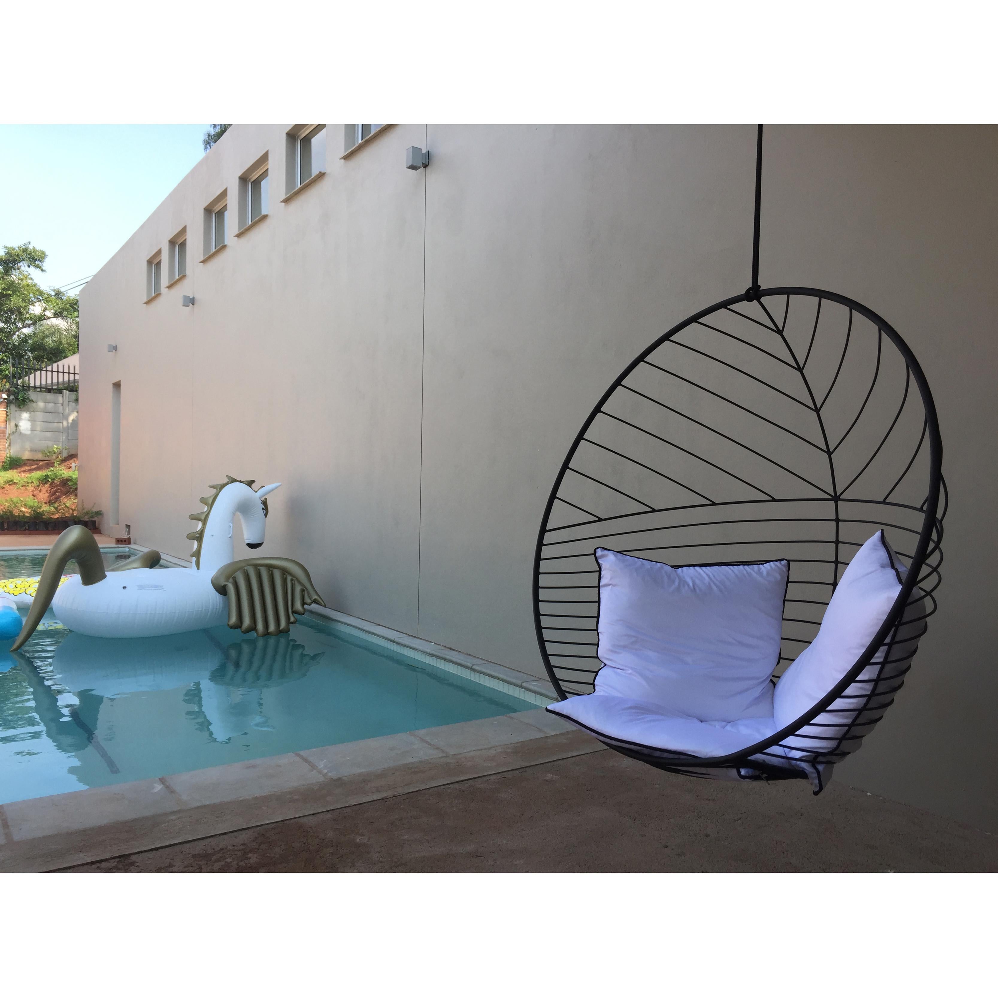Sun Bubble Hanging Swing Chair Modern Steel In/Outdoor White 21st Century For Sale 7