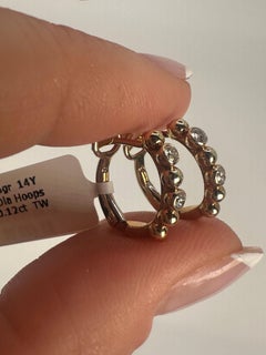 Bubble Hoop diamond earrings 14KT gold