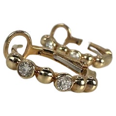 Pendientes de diamantes Bubble Hoop oro 14KT