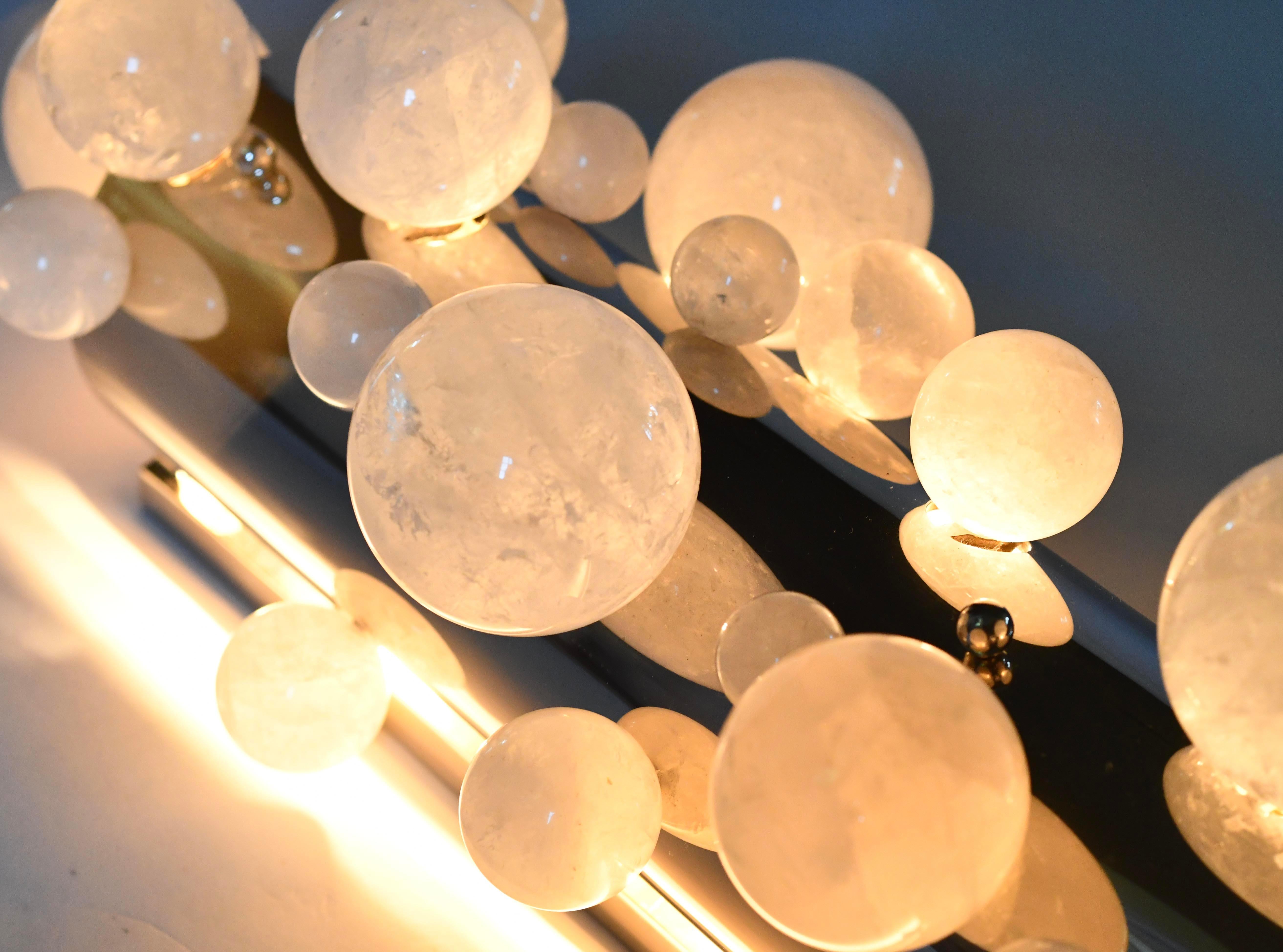 Contemporary Bubble20 Rock Crystal Sconces by Phoenix For Sale