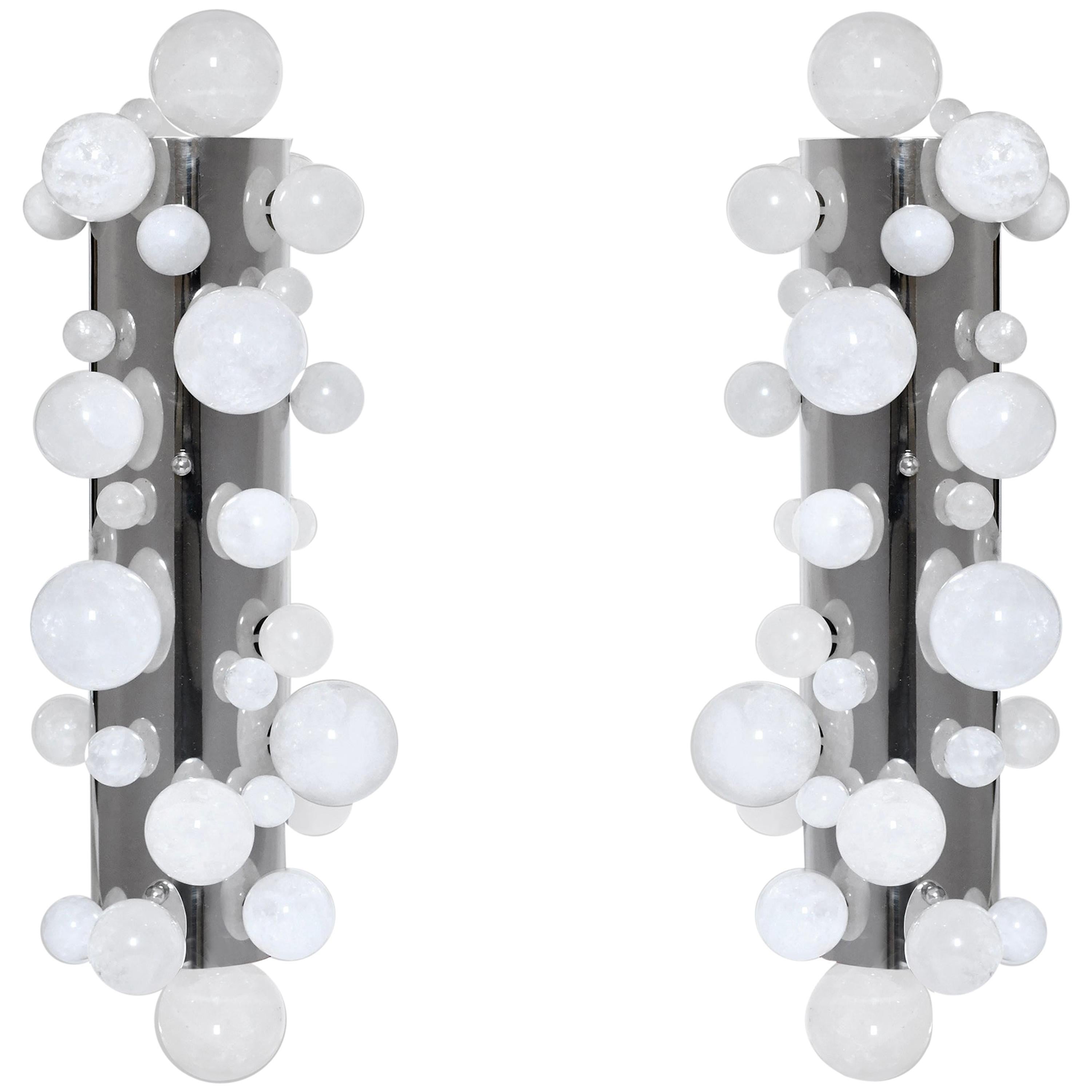 Bubble II Rock Crystal Sconces by Phoenix For Sale