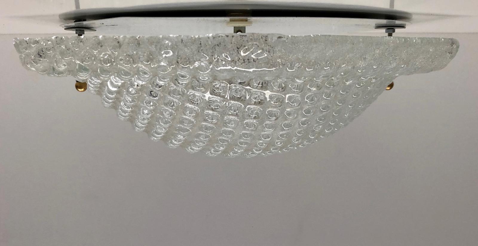 Late 20th Century Bubble Murano Glass Flush Mount Ceiling Light Fixture, 1970s