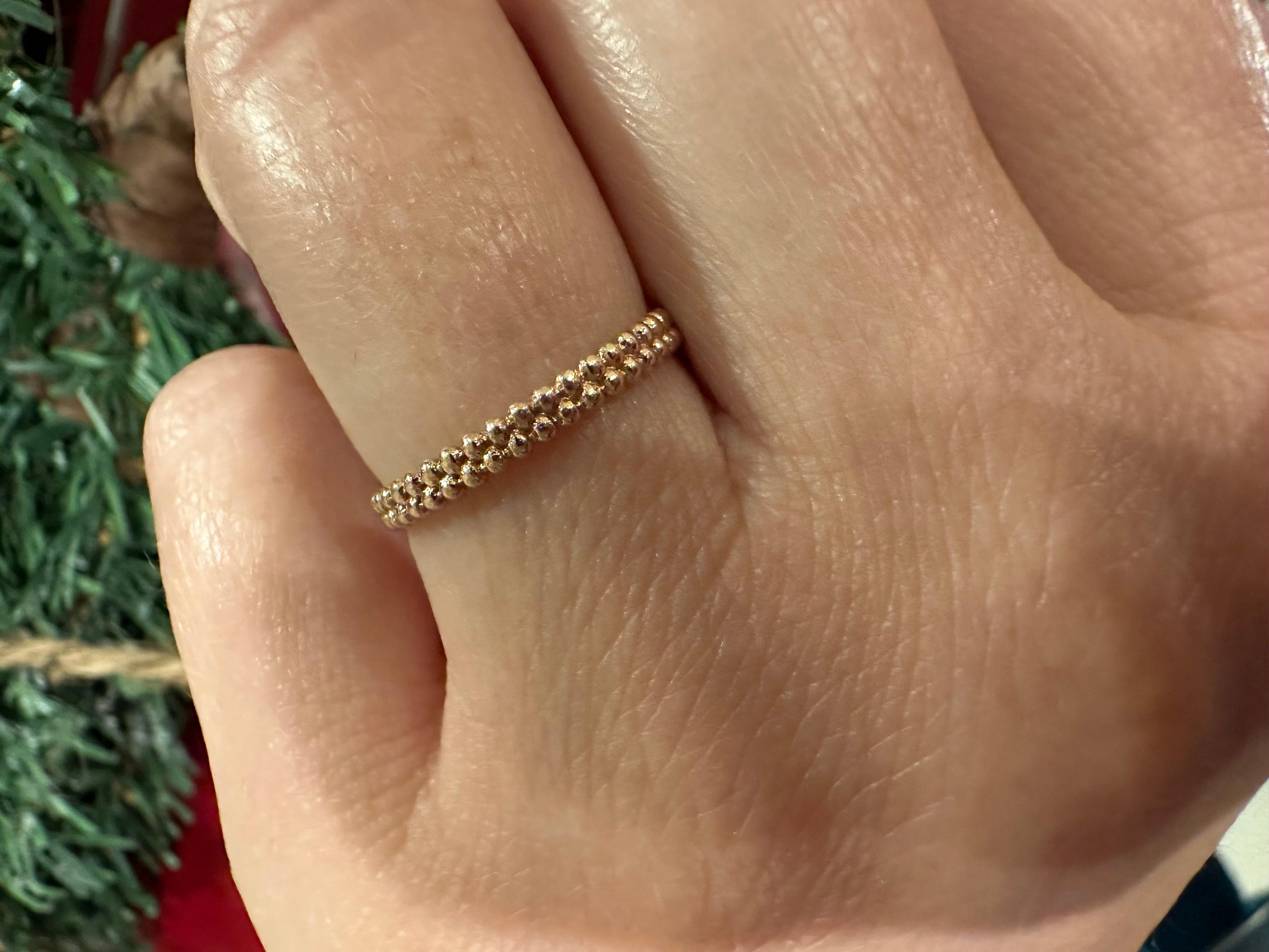 Bubble ring 14KT rose gold stacking ring For Sale 1