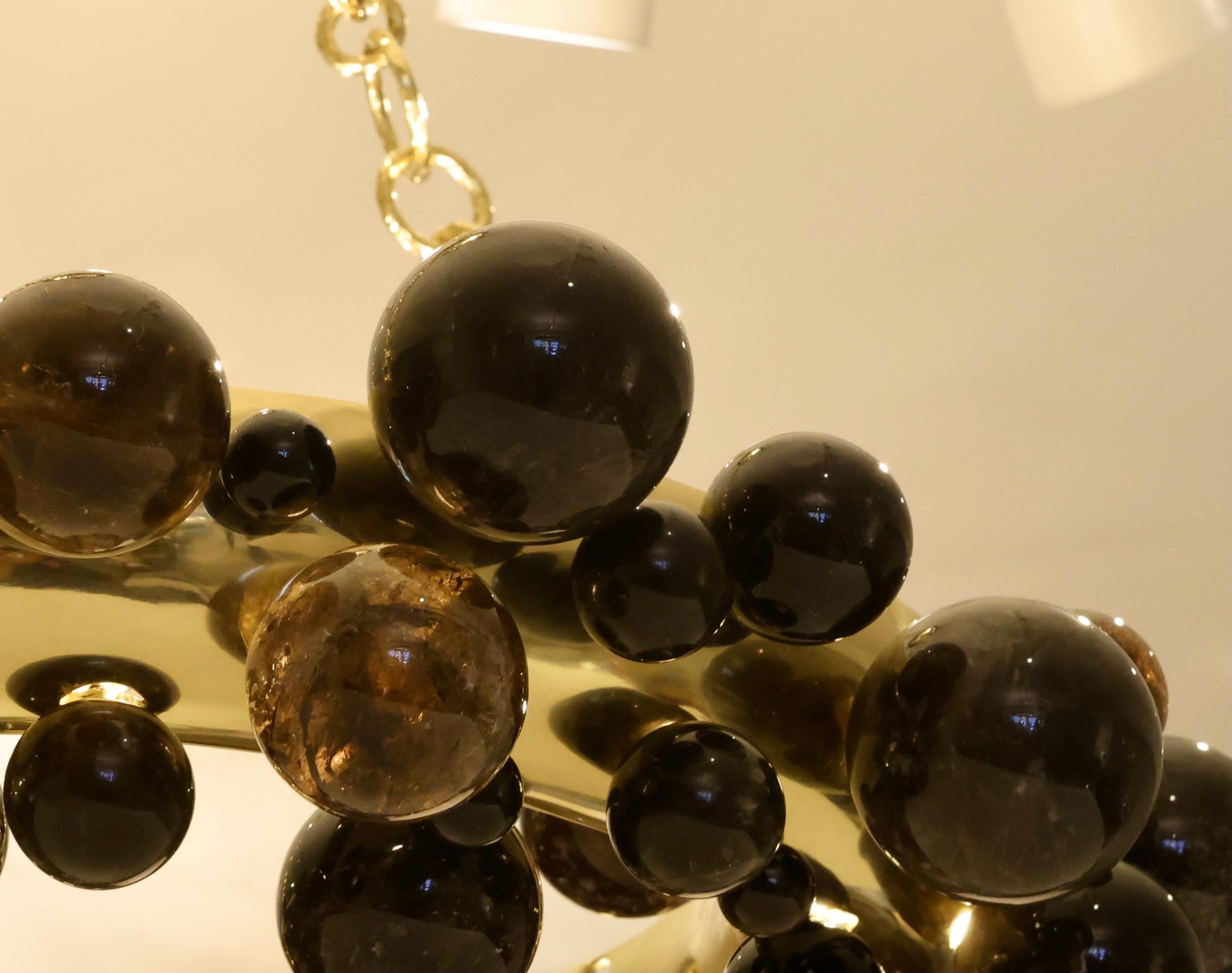 XXI secolo e contemporaneo Lampadario Bubble Ring 27 Rock Crystal di Phoenix in vendita
