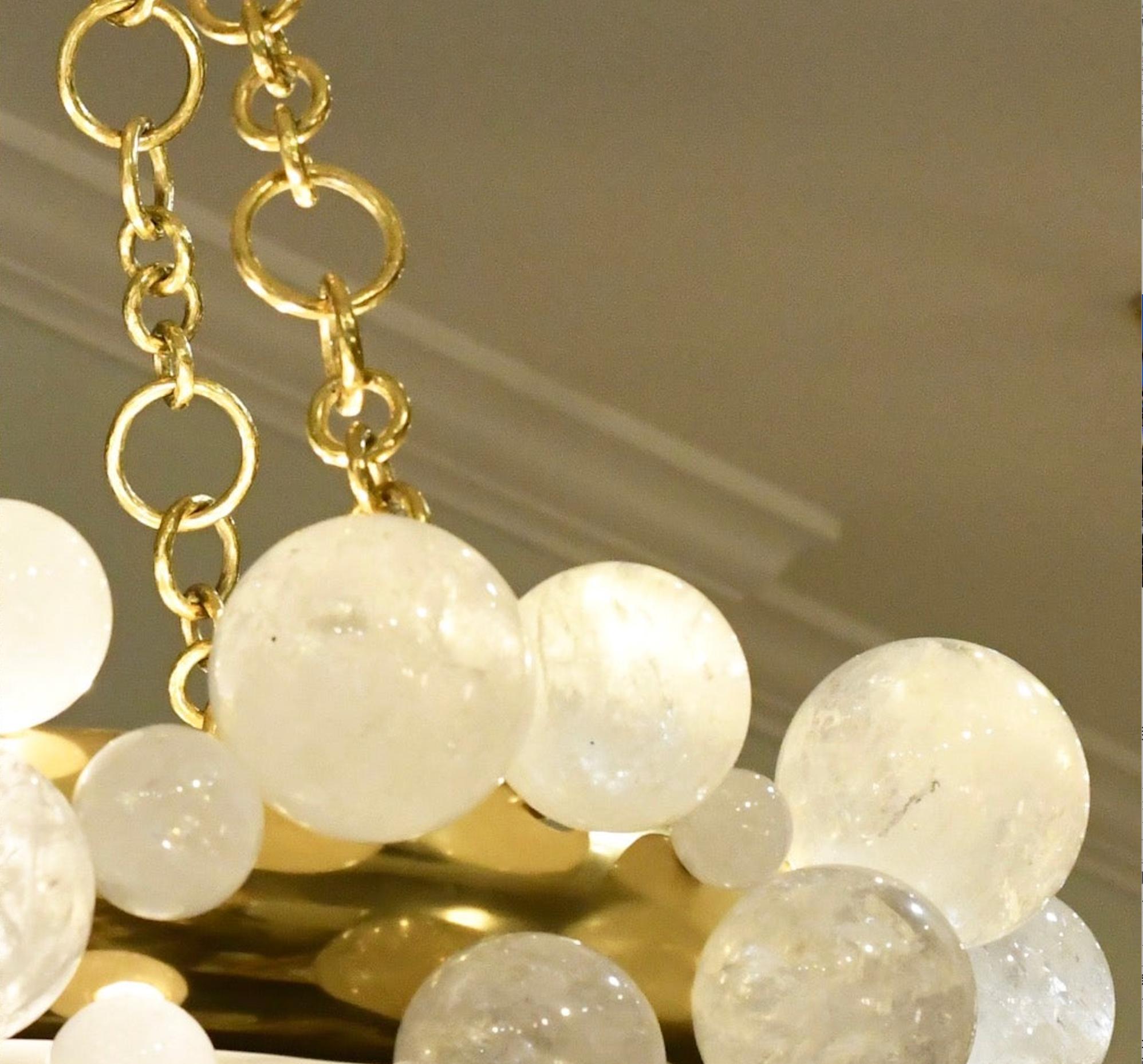 Lustre à bulles en cristal de roche par Phoenix Excellent état - En vente à New York, NY
