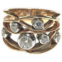 Bubble Ring Set in 18 Karat Pink Gold with Diamonds