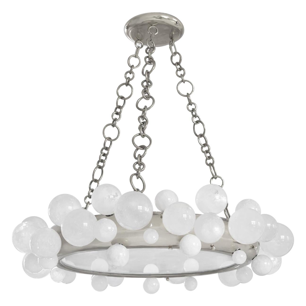 Pink Bubble Ring Rock Crystal Chandelier by Phoenix at 1stDibs