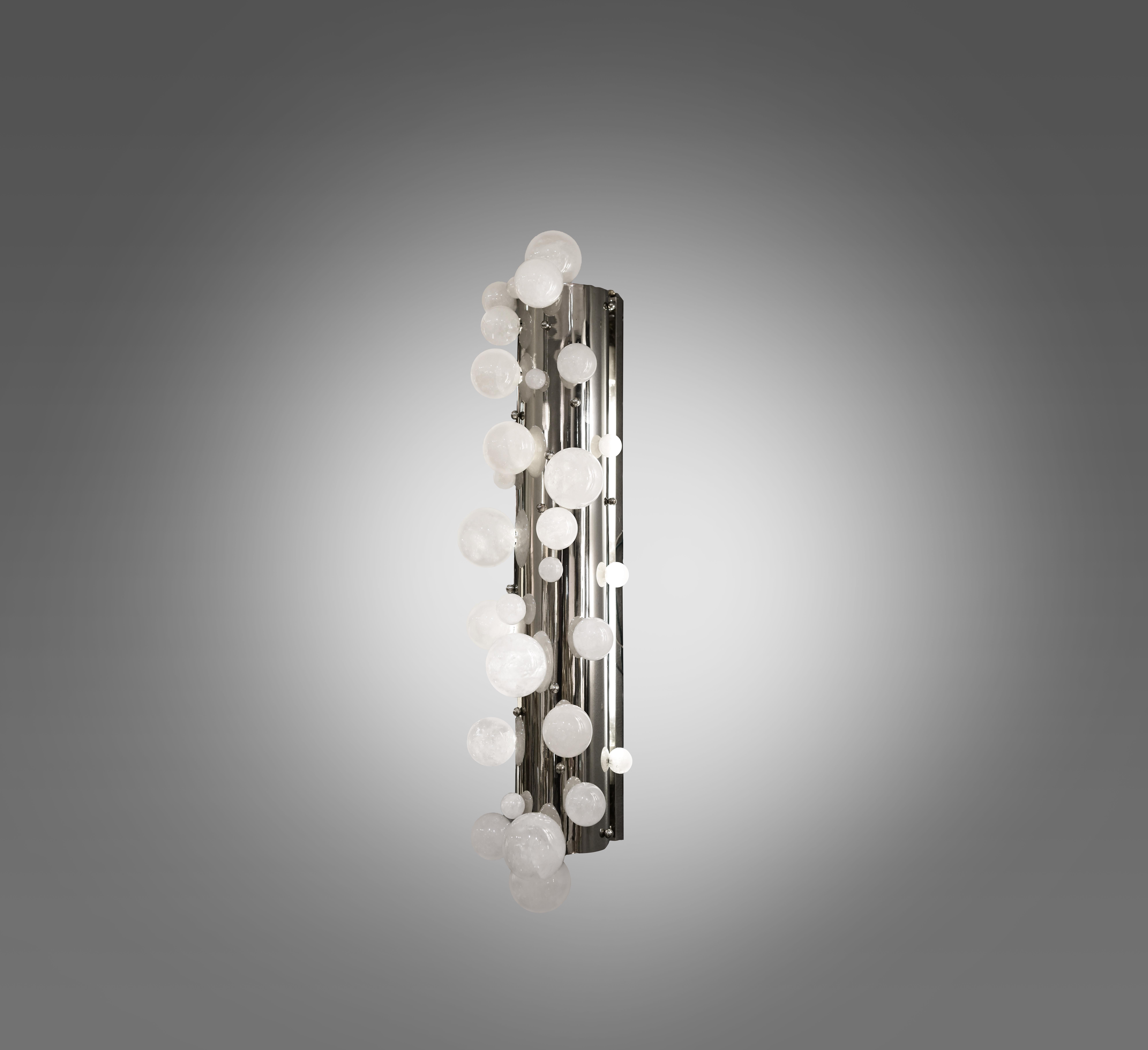 Bubble Rock Crystal Sconces by Phoenix In Excellent Condition In New York, NY