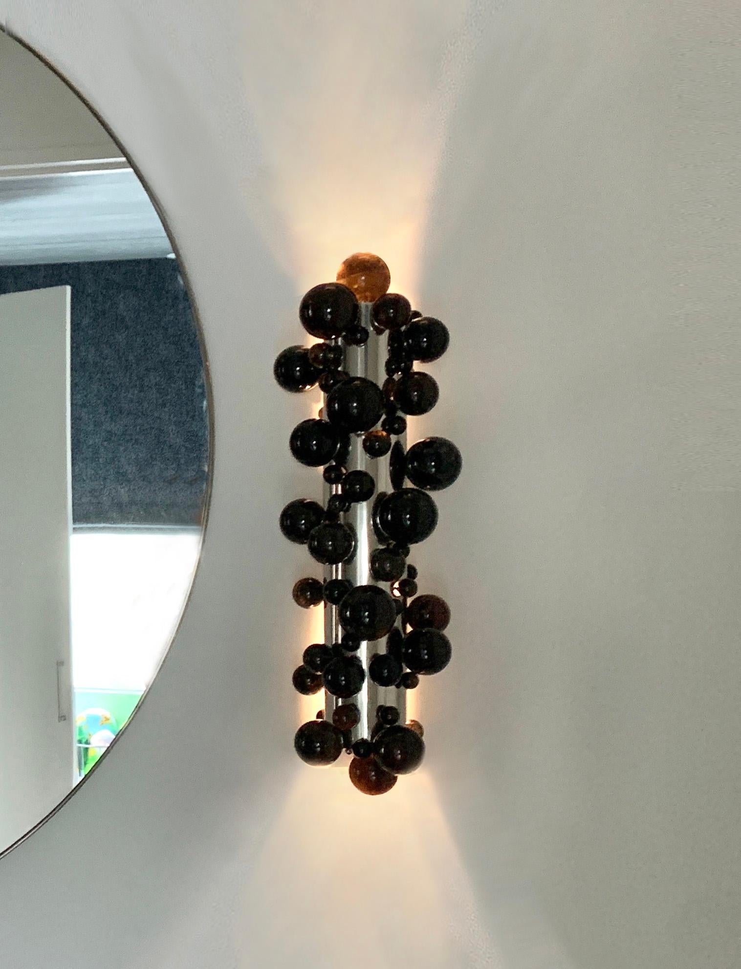 Bubble Rock Crystal Sconces by Phoenix In Excellent Condition For Sale In New York, NY