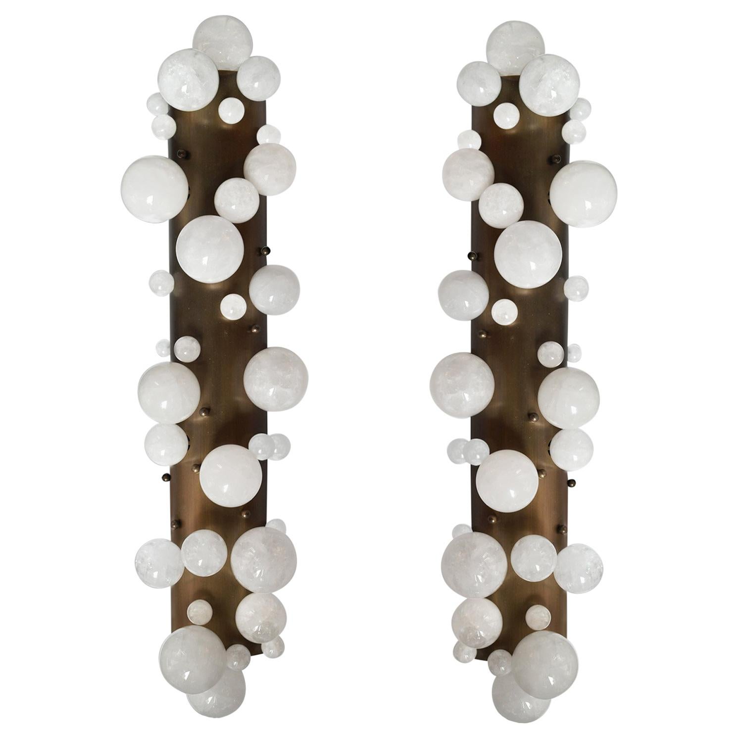 Bubble Rock Crystal Sconces by Phoenix