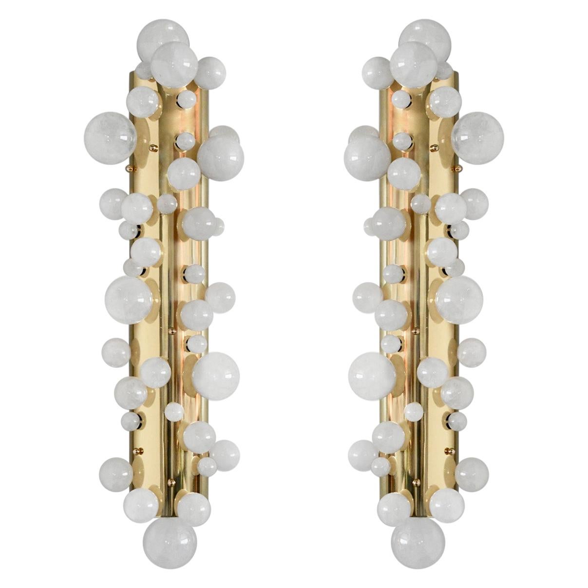 Bubble Rock Crystal Sconces by Phoenix For Sale