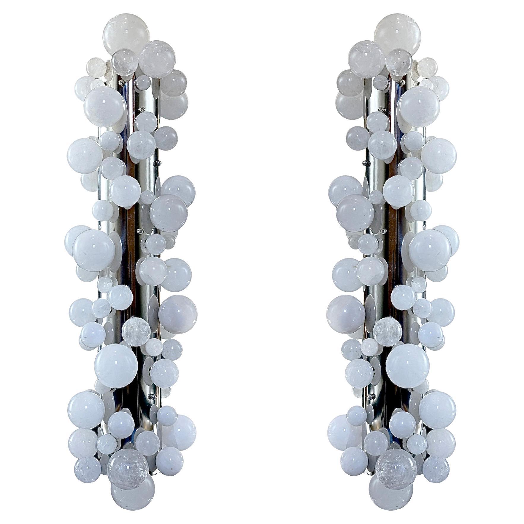 Bubble Rock Crystal Sconces by Phoenix