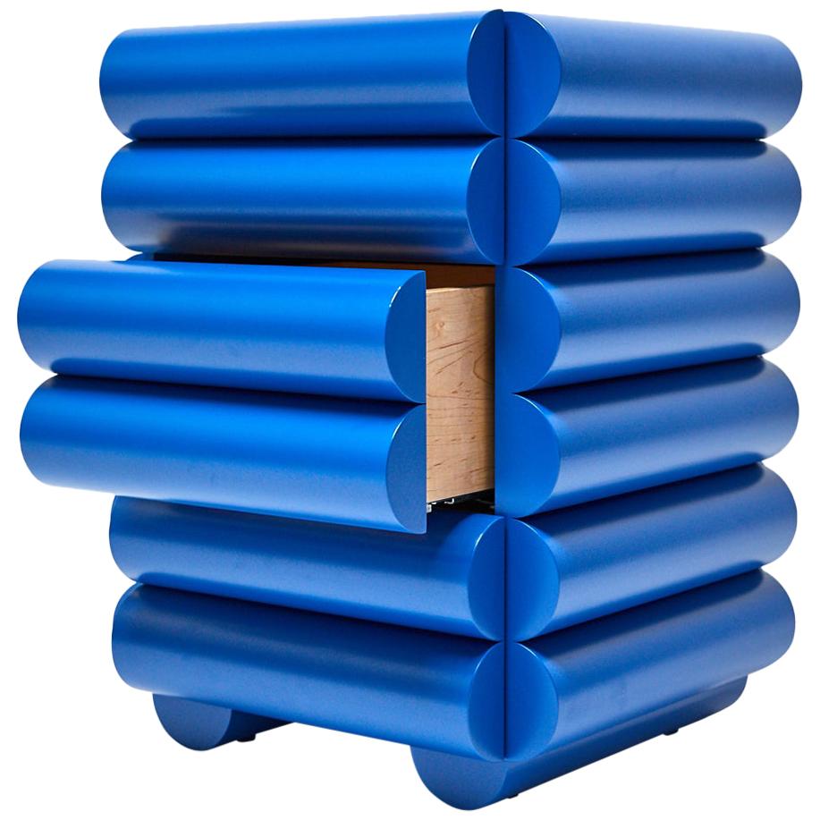 Bubble Side Table Chest of Drawers in Ultramarine Blue by Steven Bukowski