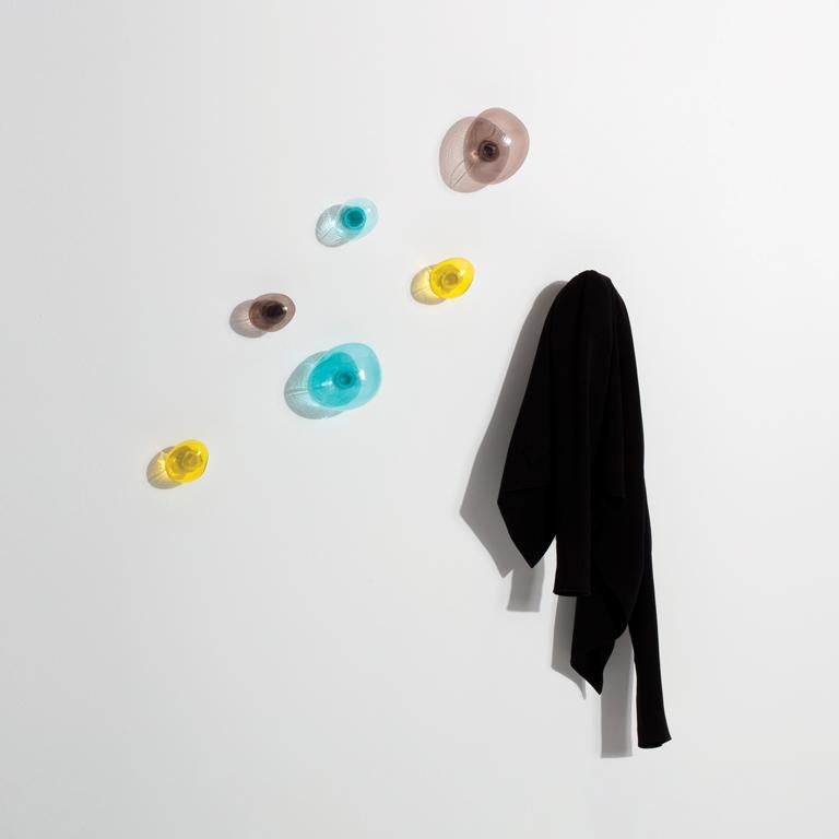 Contemporary PETITE FRITURE Bubble, Small Coat Hook, Transparent Grey, Vaulot & Dyèvre For Sale