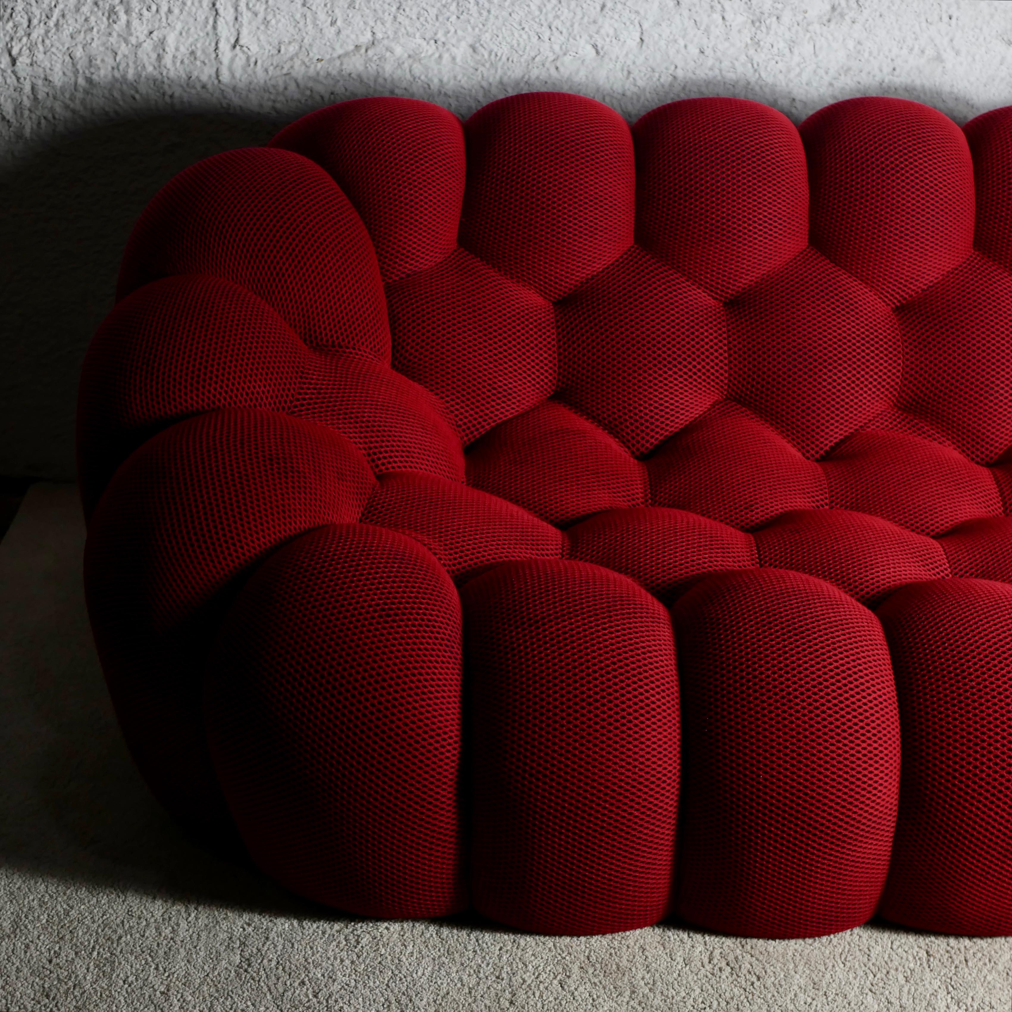 Futurist Bubble sofa Techno 3D fabric by Sacha Lakic for Roche Bobois, 2014
