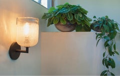 Bubble Square Elbow Wall Sconce, Hand Blown Clear Bubble Glass - Made to Order