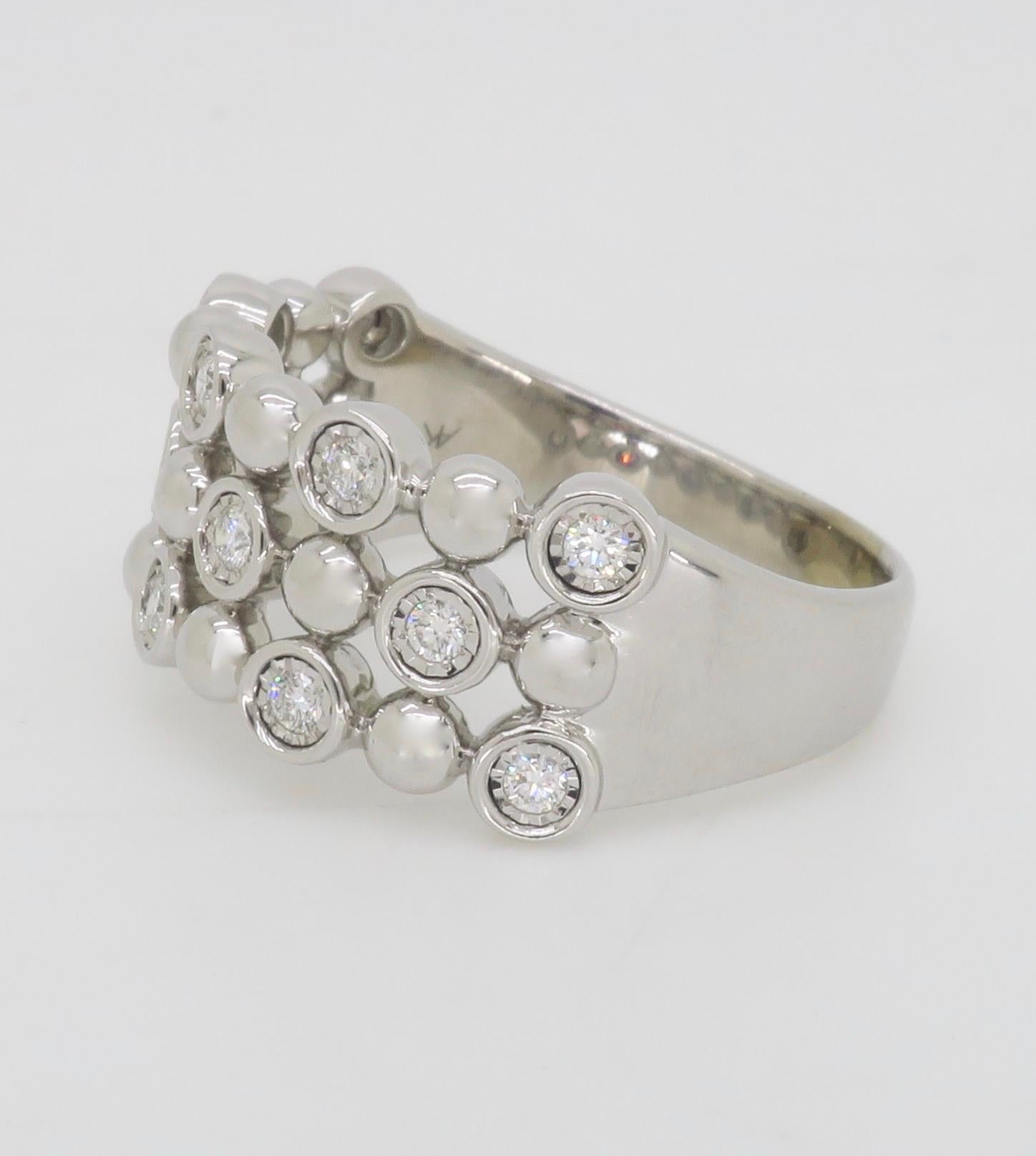 Bubble Style Diamond Band Ring  For Sale 6
