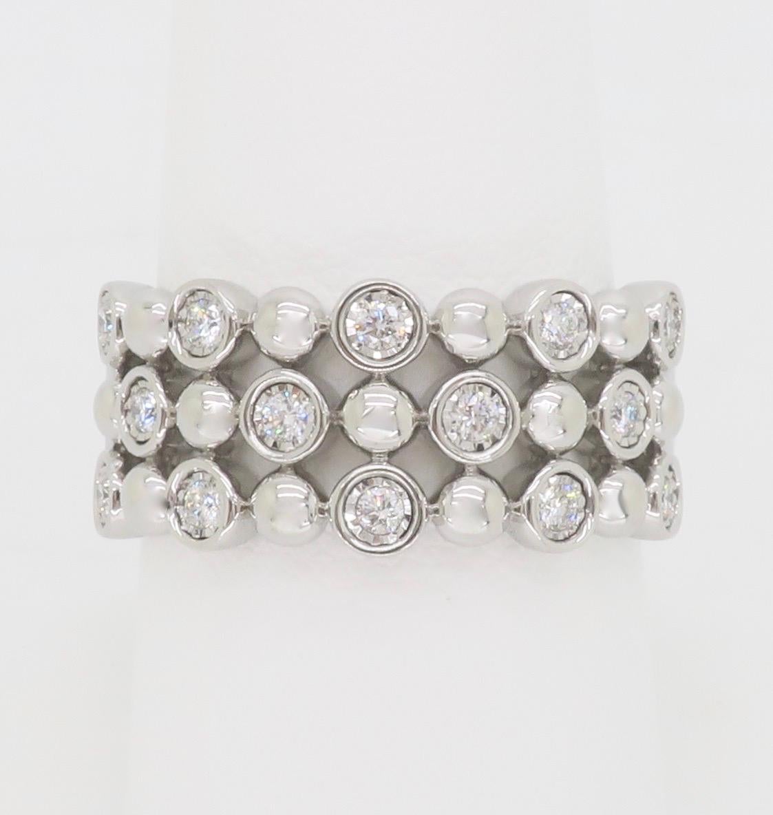 Bubble Style Diamond Band Ring  In Excellent Condition For Sale In Webster, NY