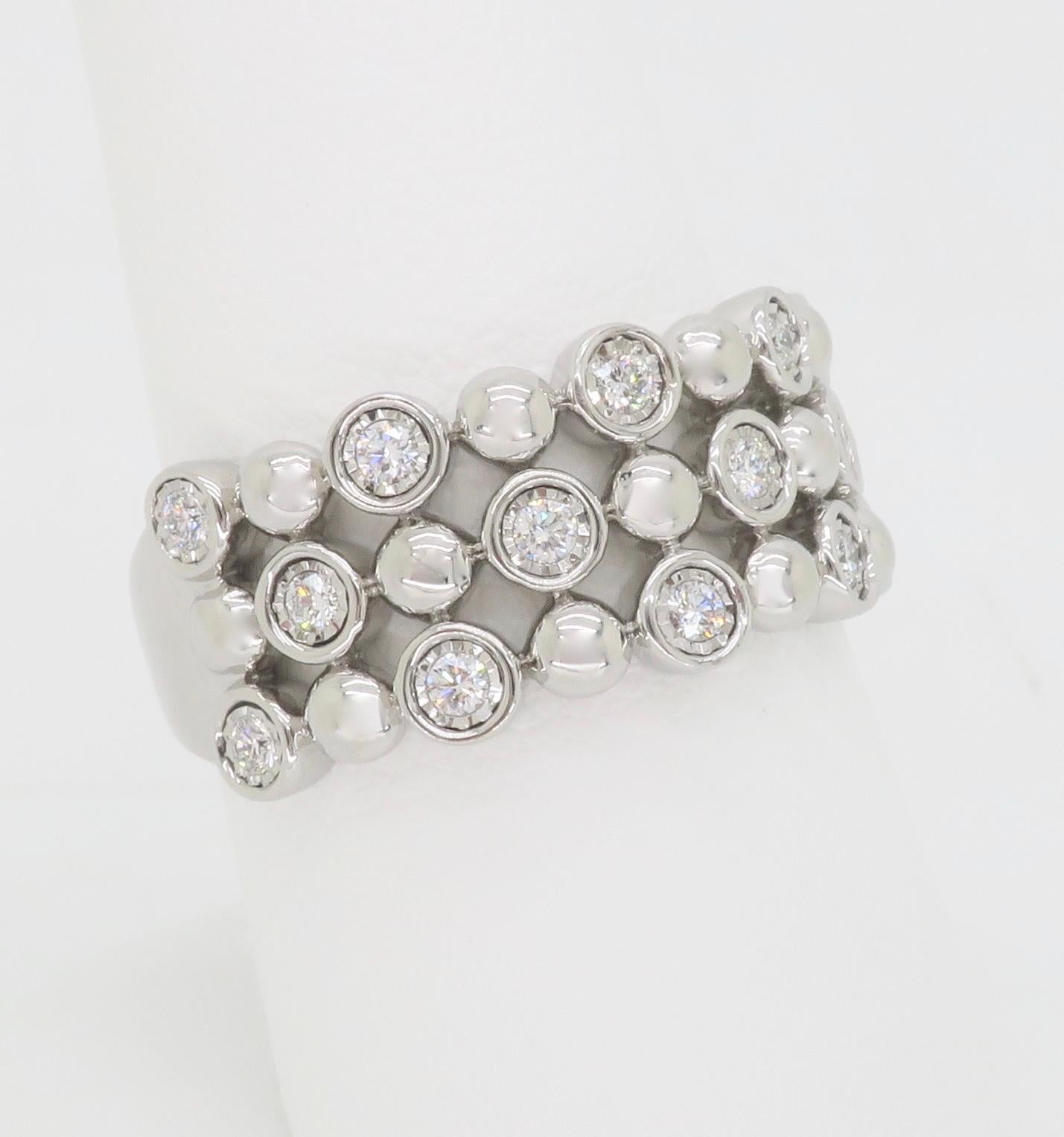 Bubble Style Diamond Band Ring  For Sale 1