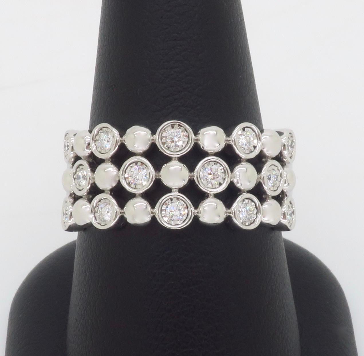 Bubble Style Diamond Band Ring  For Sale 2