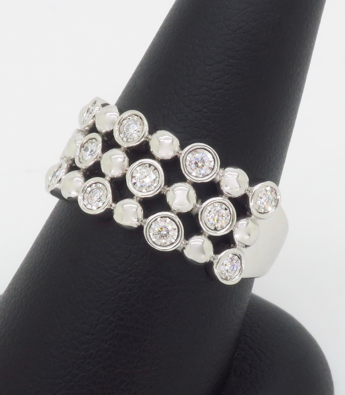 Bubble Style Diamond Band Ring  For Sale 3