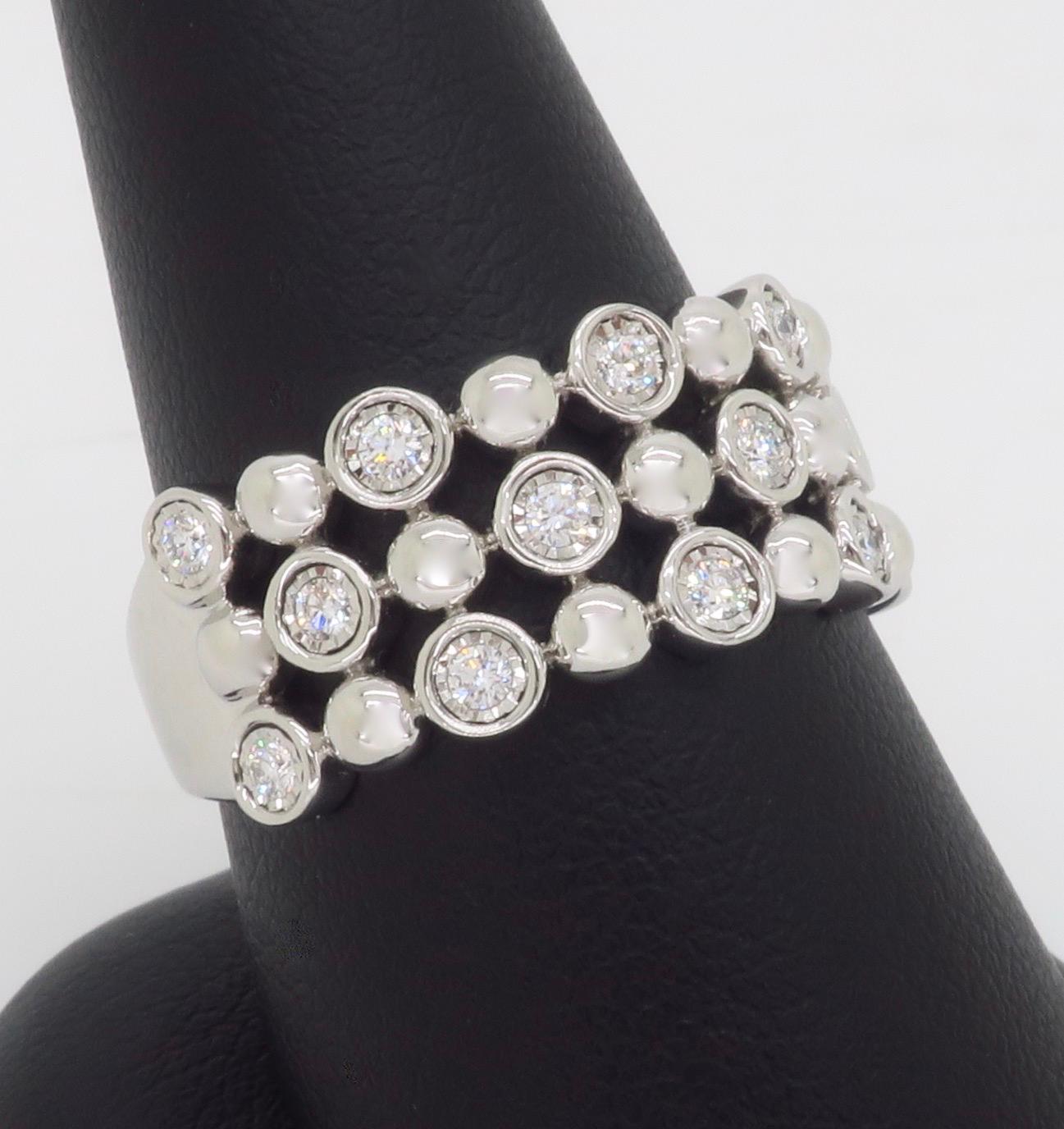 Bubble Style Diamond Band Ring  For Sale 4