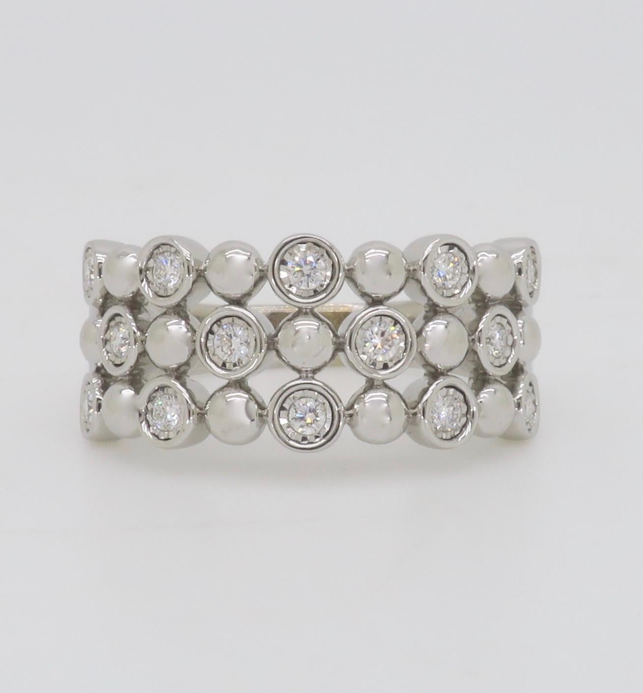 Bubble Style Diamond Band Ring  For Sale 5