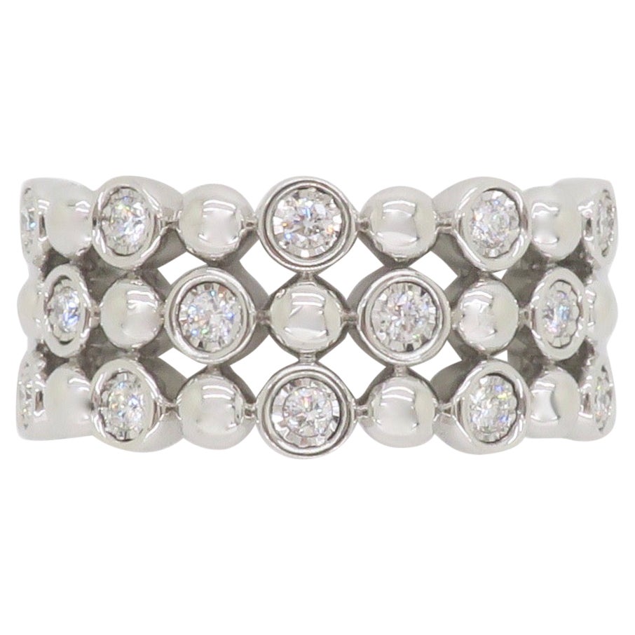 Anello a fascia con diamante stile bolla in vendita