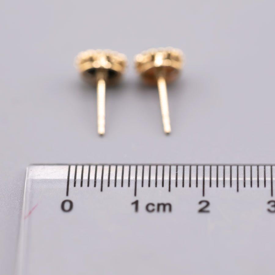 Women's or Men's Bubble Tea Design Black Opal Diamond Stud Earrings 18K Yellow Gold