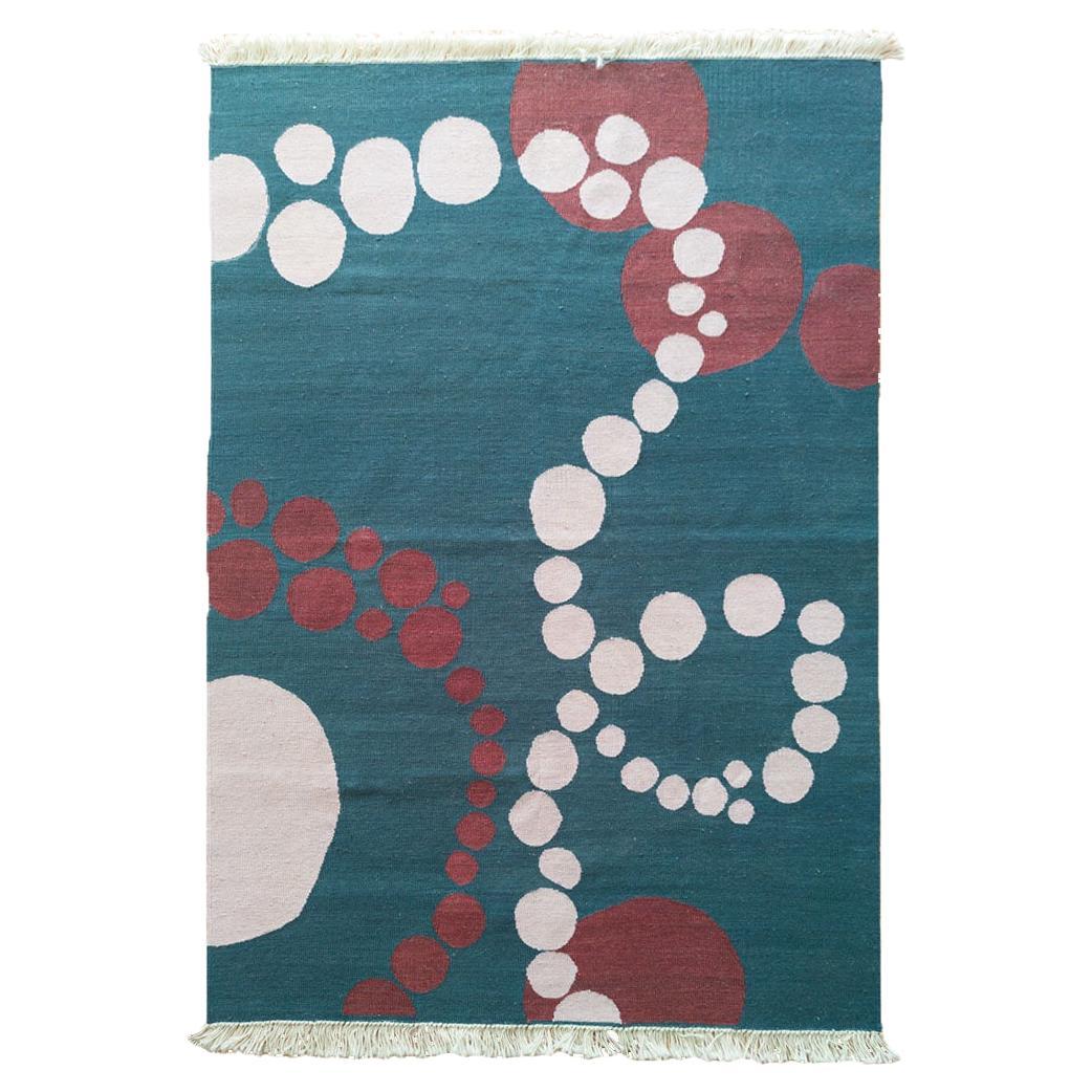 Bubble Trouble 4x5.6 ft Handwoven Modern Rug by Studio Potato  For Sale