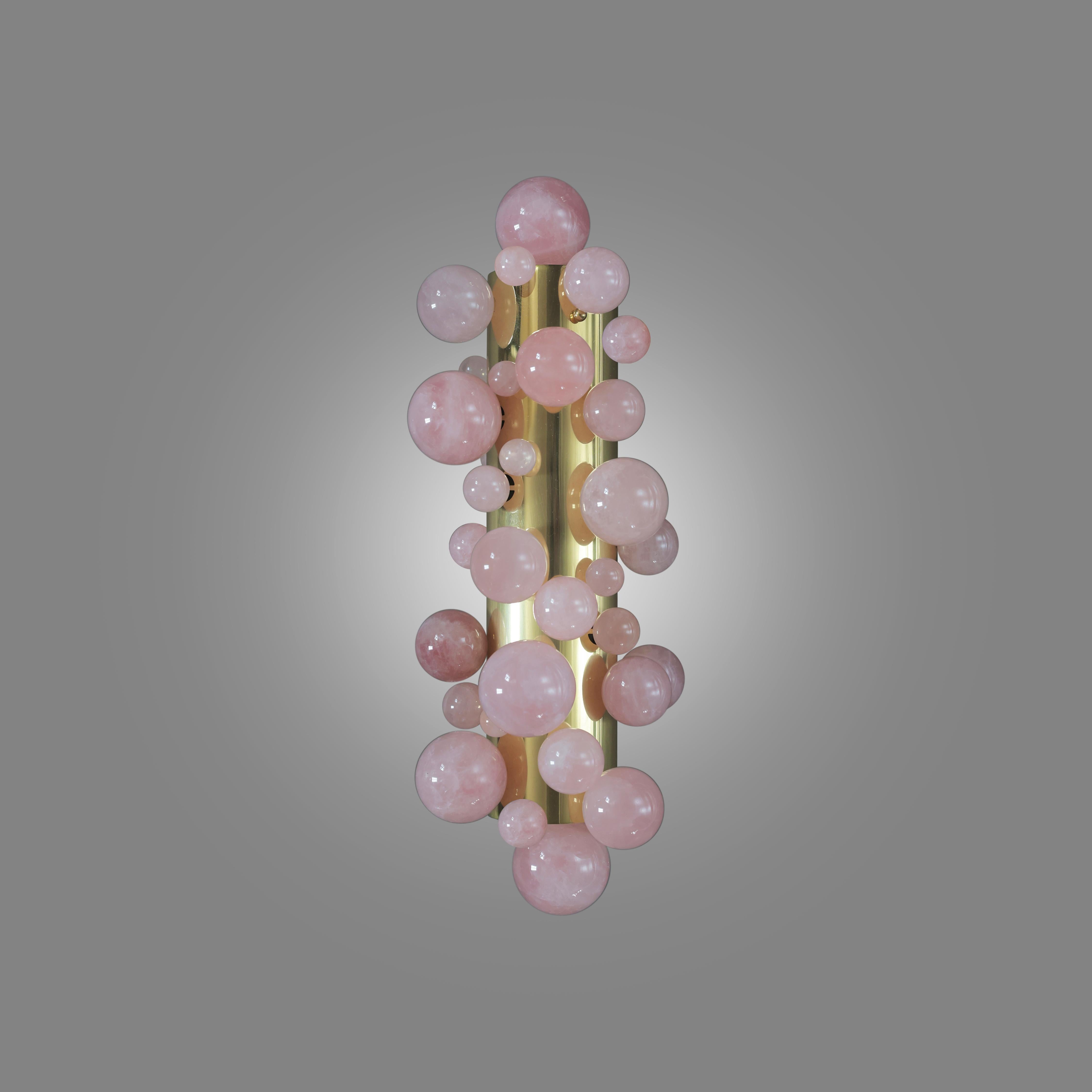 Contemporary Bubble24 Pink Rock Crystal sconces By Phoenix For Sale