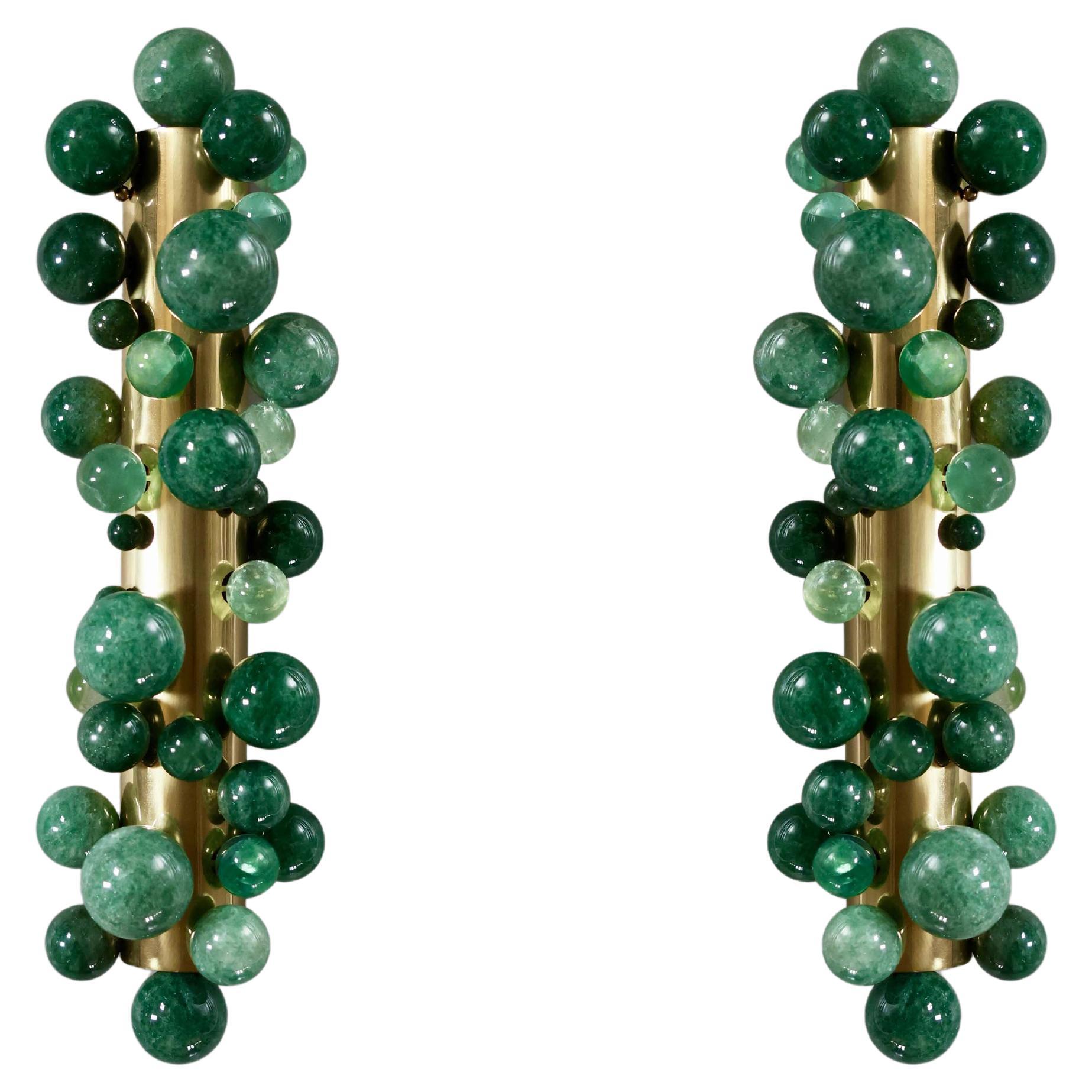 Bubble24 Green Rock Crystal sconces By Phoenix