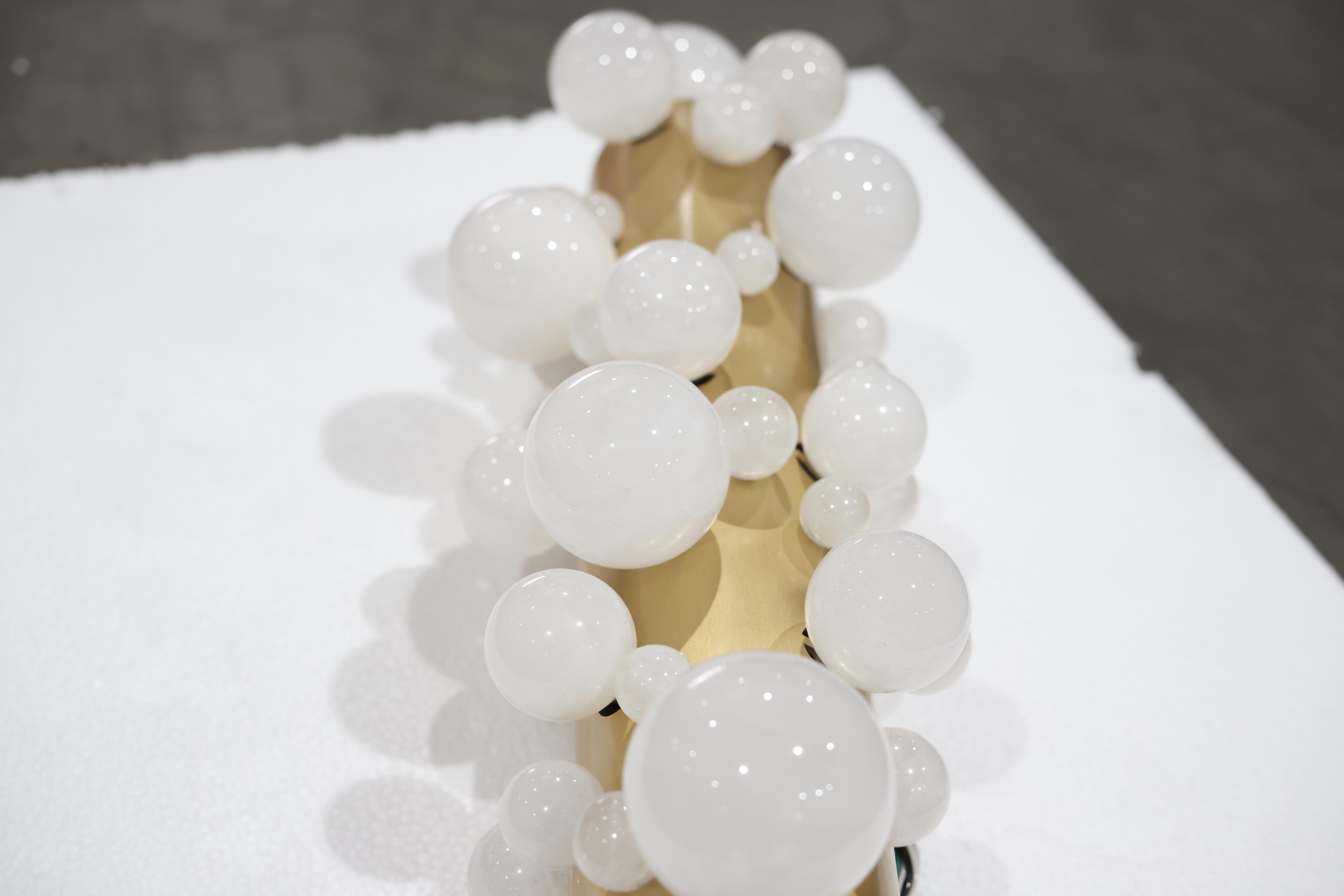 Quartz Bubble28 Rock Crystal Sconces by Phoenix For Sale