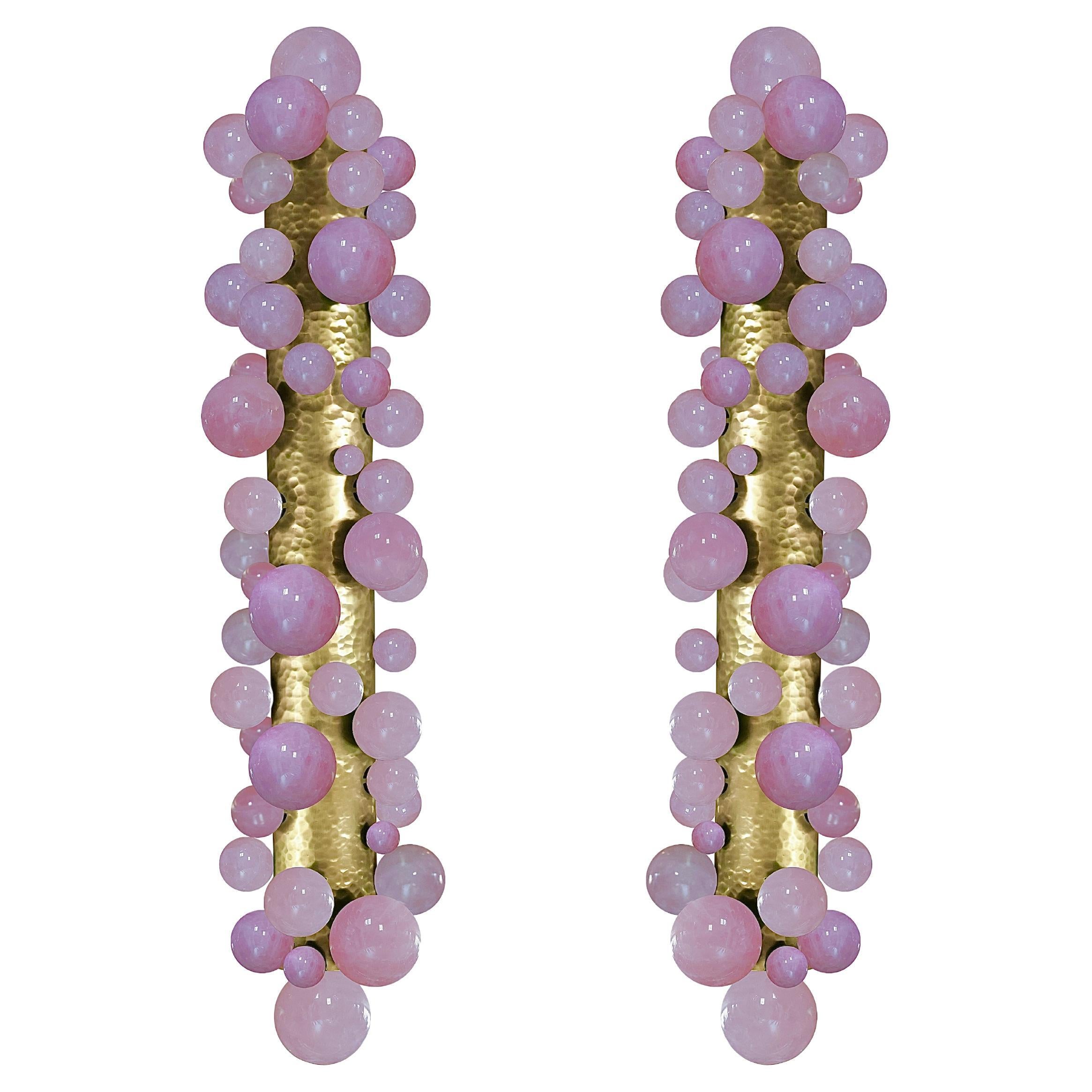 Bubble29 Pink quartz sconces By Phoenix