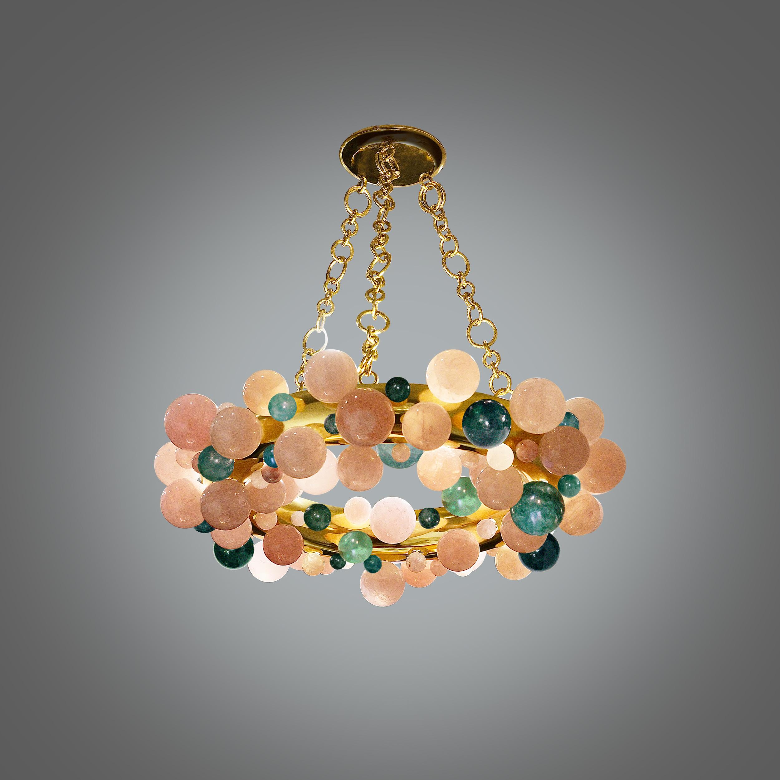 Rock Crystal Bubble45 Chandelier by Phoenix For Sale