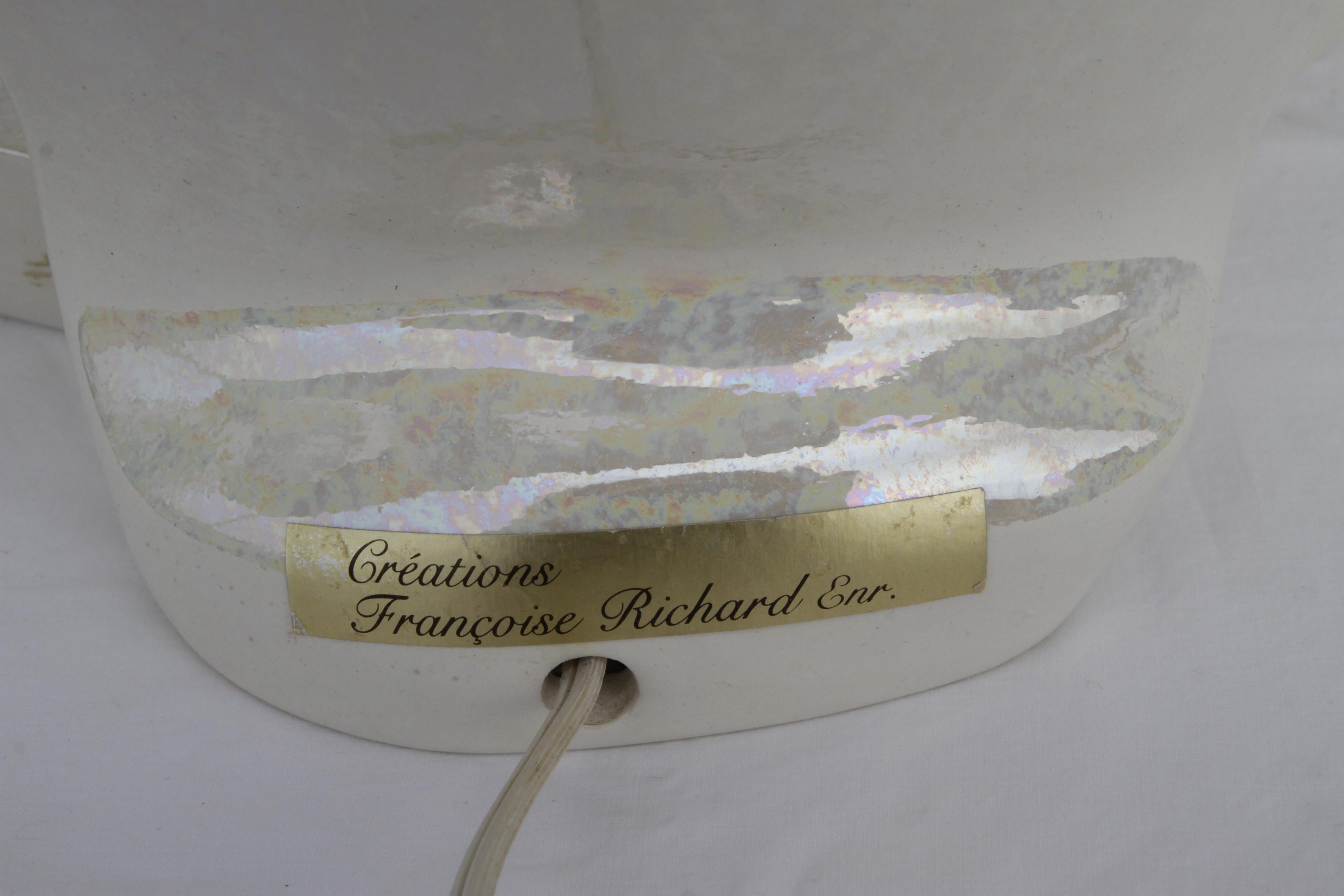 Handblown Glass Table Lamp from Maison Rougier, 1970s en venta 4