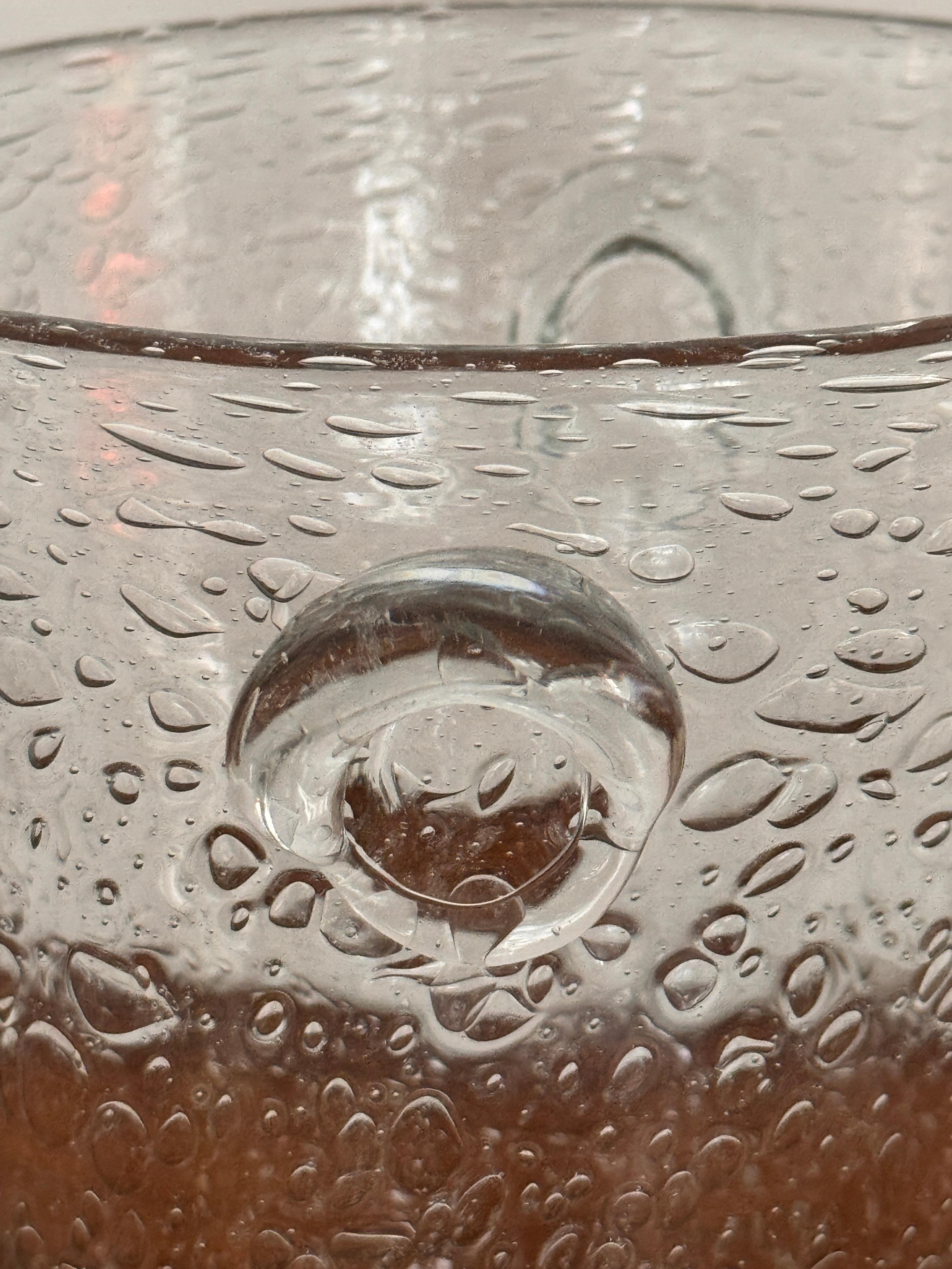 20th Century Bubbled Glass Champagne Bucket in the Style of Biot, France, circa 1960 For Sale